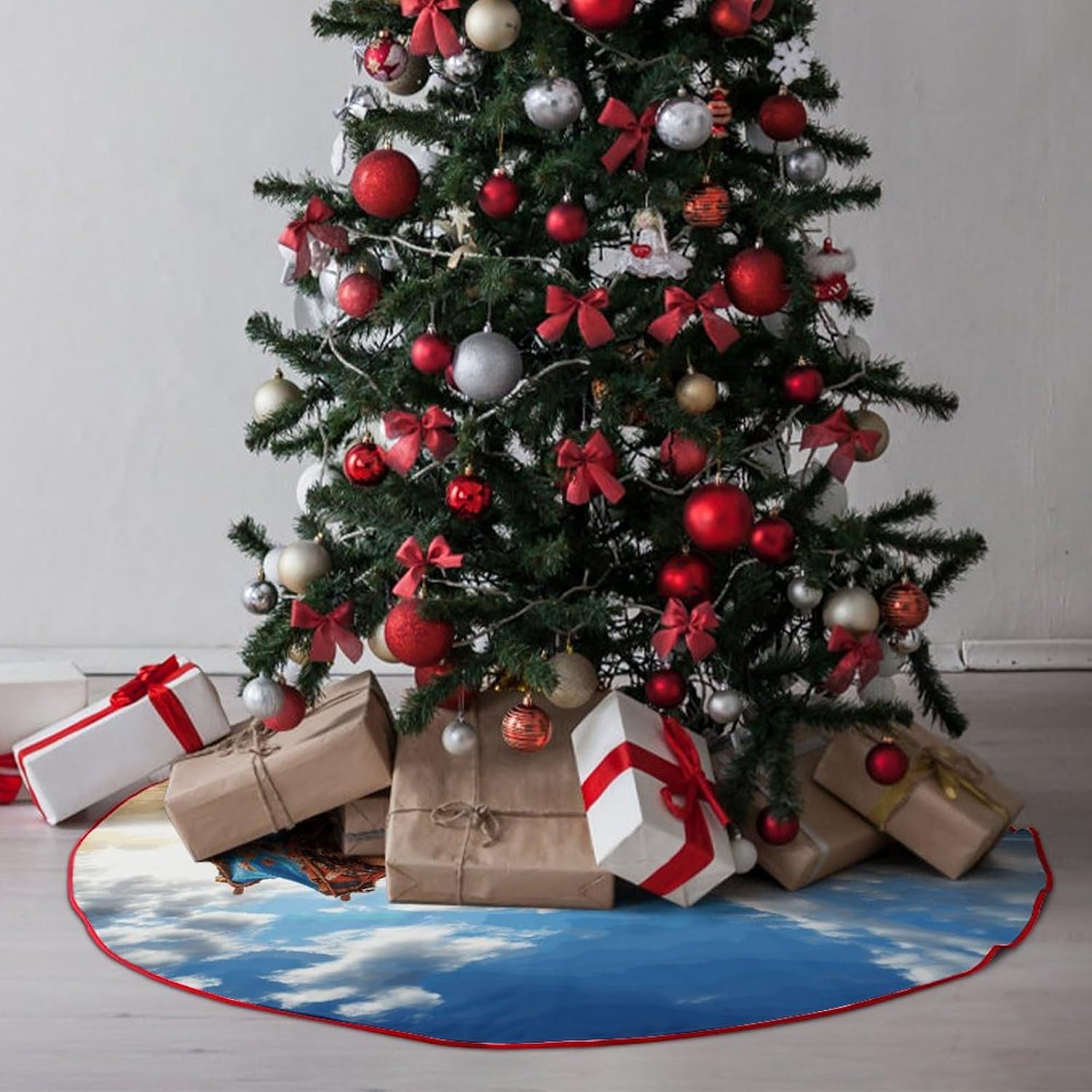 Christmas Tree SkirtCamel Skyclassic Fashion Tree Skirt Painted Multifunctional Christmas Tree Skirt
