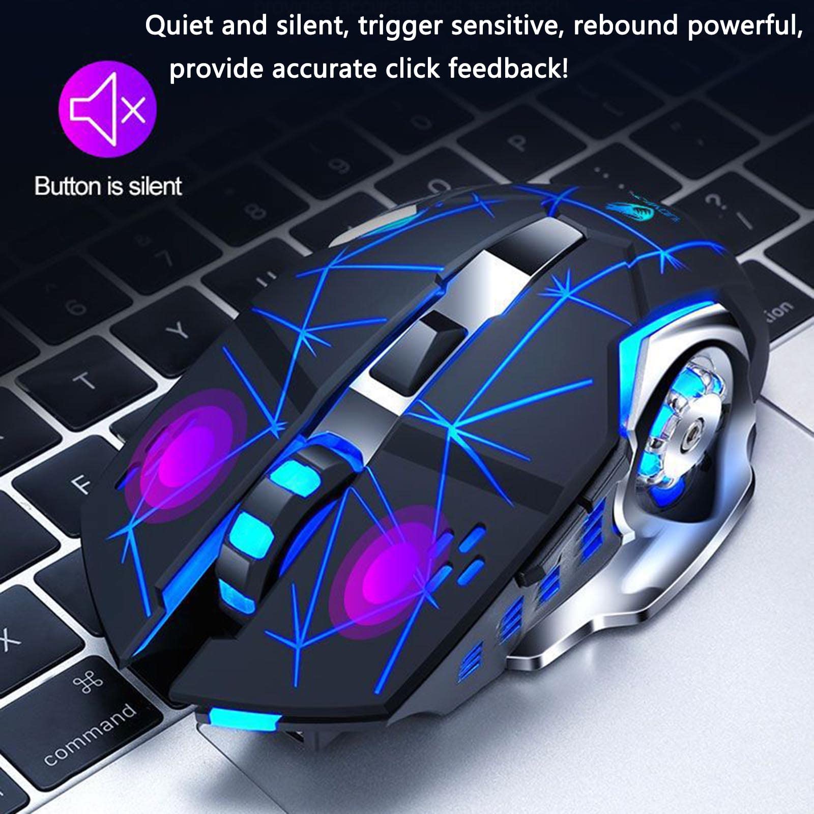 Mysz Mysz bezprzewodowa Mysz komputerowa do laptopa USB do gier Bluetooth Ergonomiczna mysz Urządzenie wskazujące Fotoelektryczny akumulator 2,4G(Grijs)