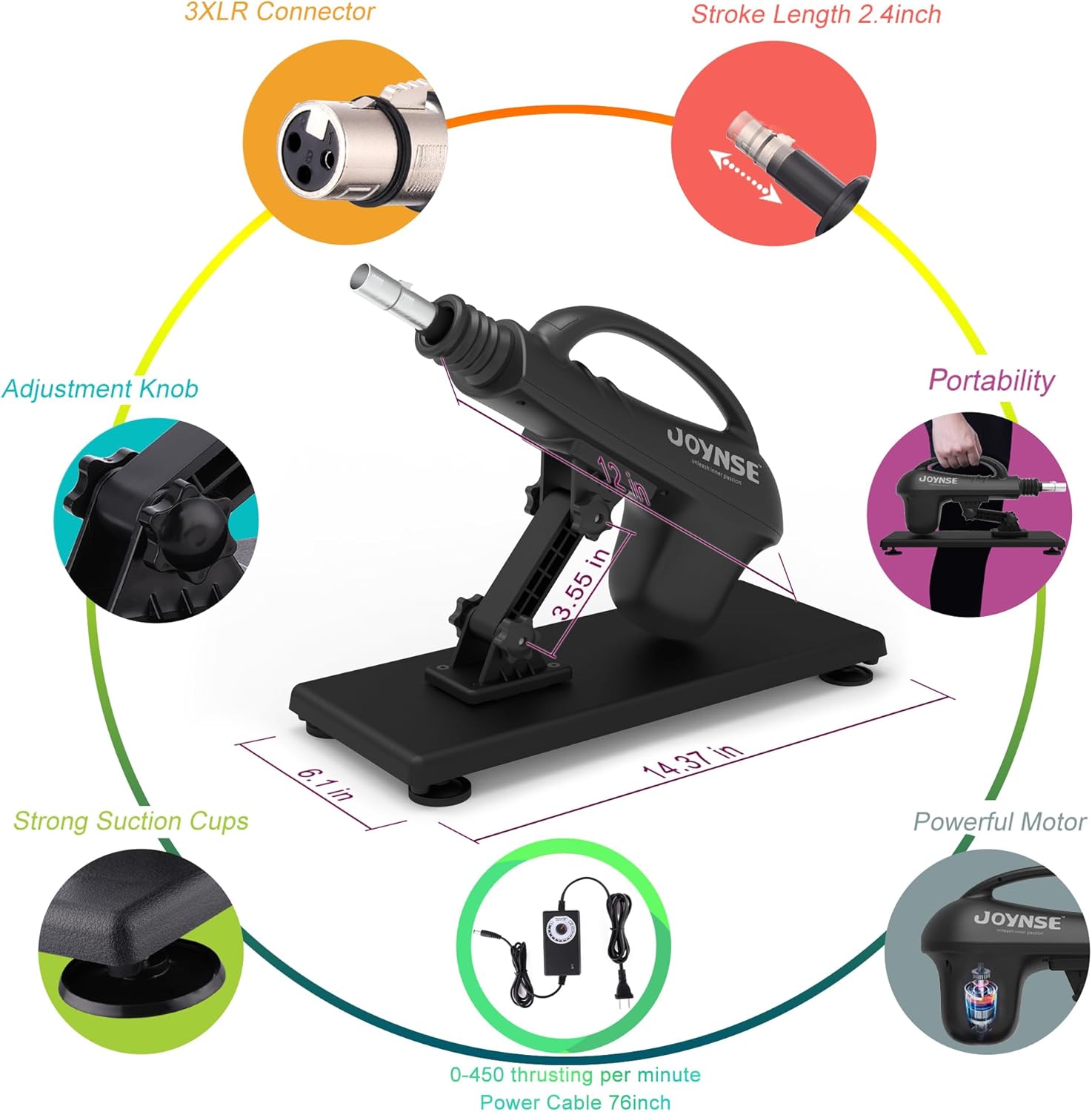 Automatic Sex Machine Sex Toys, Thrusting Machine Adult Toys, Love Machine Gun with 5 Attachments for Male Female
