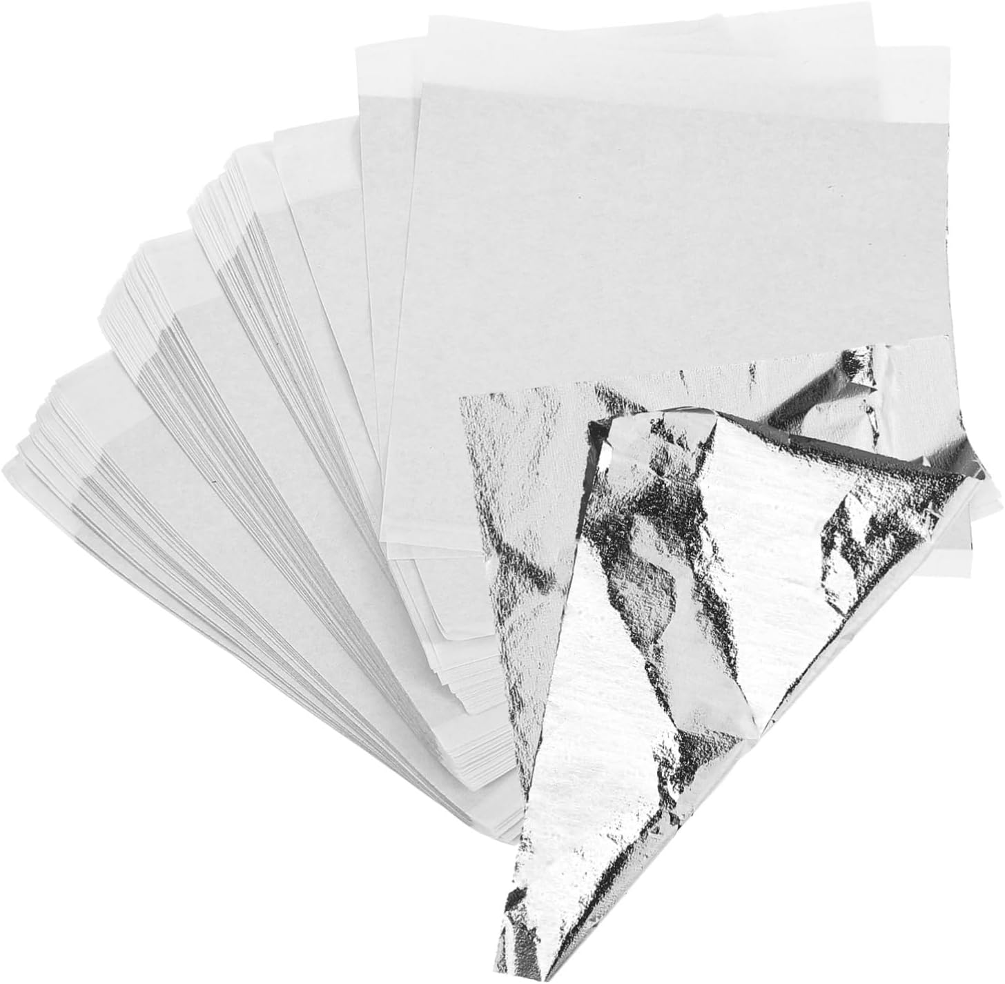 STOBOK 4sets Gold Foil Art DIY Gold Foil Glitter Flakes Edible Gold Flakes Gold Flake Paper Imitation Gold Leaf Gilding Crafting Imitation Metallic Leaf Silver Anodized 100sheets*4