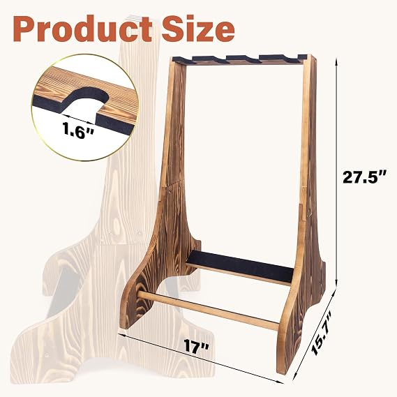 4 Multiple Guitar Stand Racks,Guitar Holder with Protective Velvet Band,Wooden Guitar Display Holder for Acoustic, Electric Guitar,Bass,Music Studio & Home (High-end wooden-4 Holder)