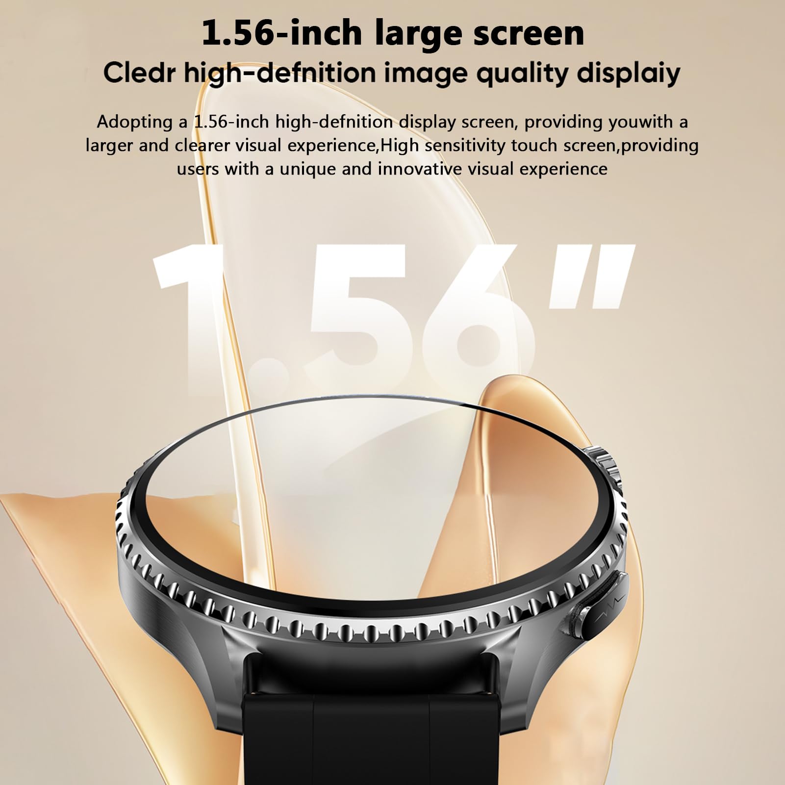 Tosuny Inteligentny Zegarek dla Mężczyzn i Kobiet, Smartwatch Fitness z Wyświetlaczem 1,56 ", ponad 50 Trybów Sportowych, Monitorowanie Zdrowia i Tętna, Połączenie Bluetooth i kontrolę (BLACK)