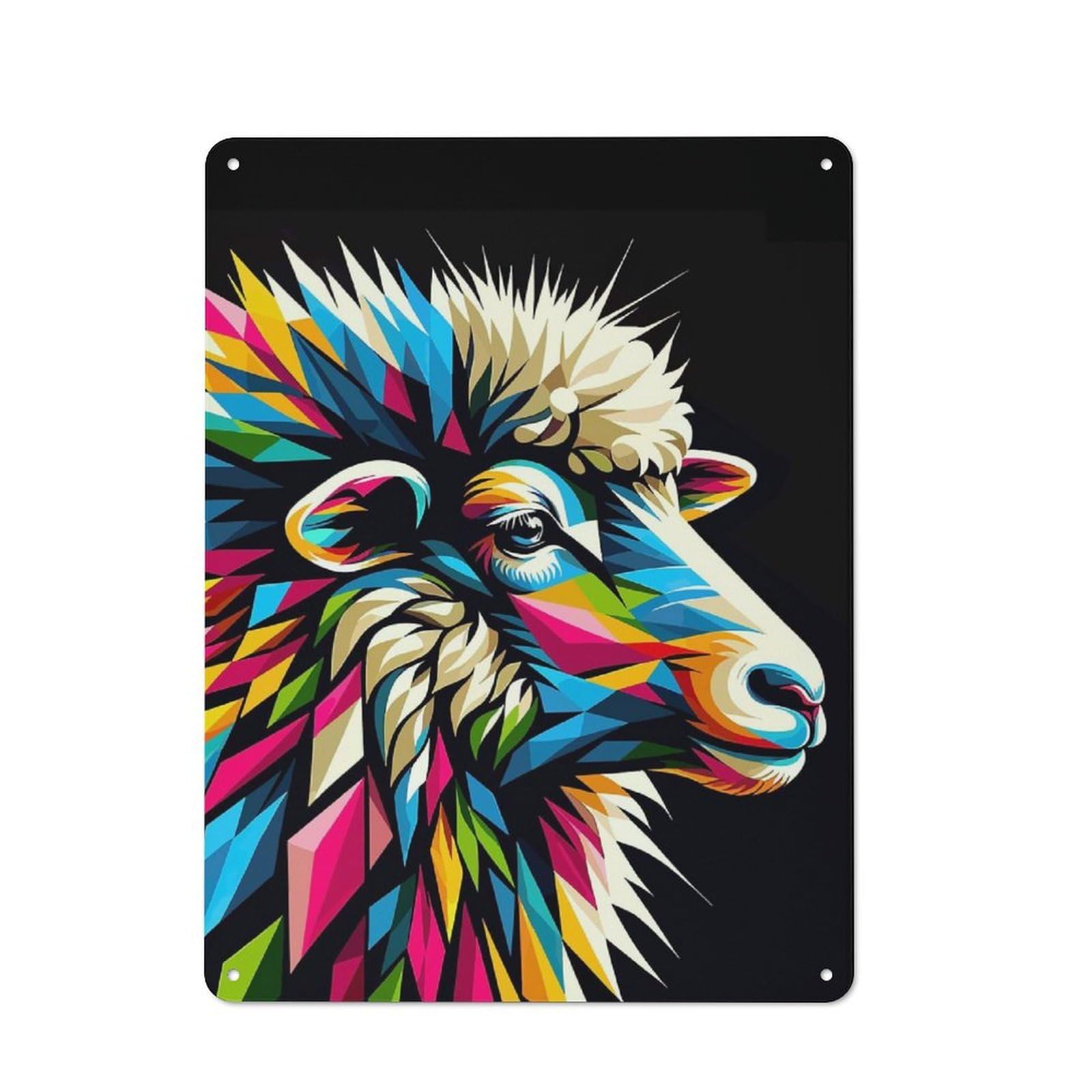 Junmoney Sheep Wpap Pop Art Vintage Metal Wall Decor 40X30cm, Tin Wall Sign For Coffee Bar, Kitchen, Bistro Or Tea Corner