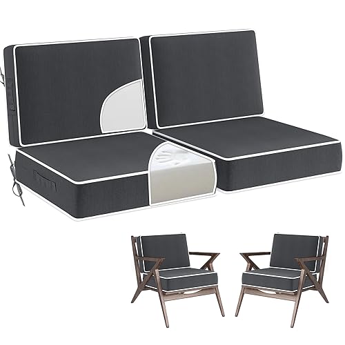 5" Thicker Outdoor Chair Cushions Set of 2 - 24x24