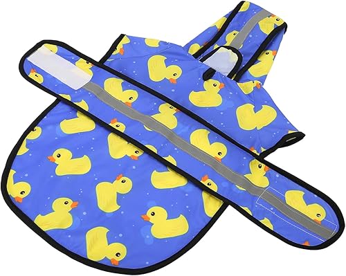 Miniatura 55 de HDE Dog Raincoat Jacket Reflective Adjustable Hooded Pet Poncho Rain Coat with Leash Hole for Small to X-Large Dogs Camo - S