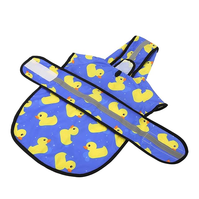 Foto 6 de 6 de HDE Impermeable con Capucha para Perros pequeños a extragrandes y Cachorros (Patos de Goma, pequeño)