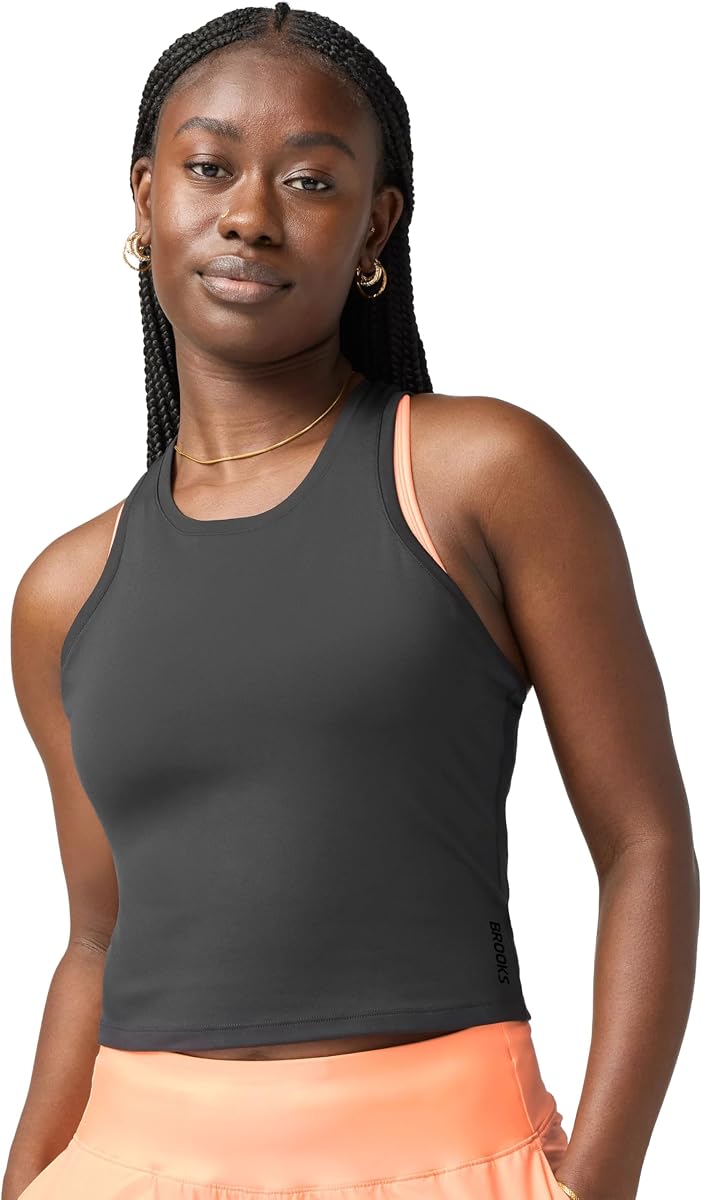 Brooks Dash Crop Tank, camiseta de entrenamiento ajustada y ligera para correr para mujer