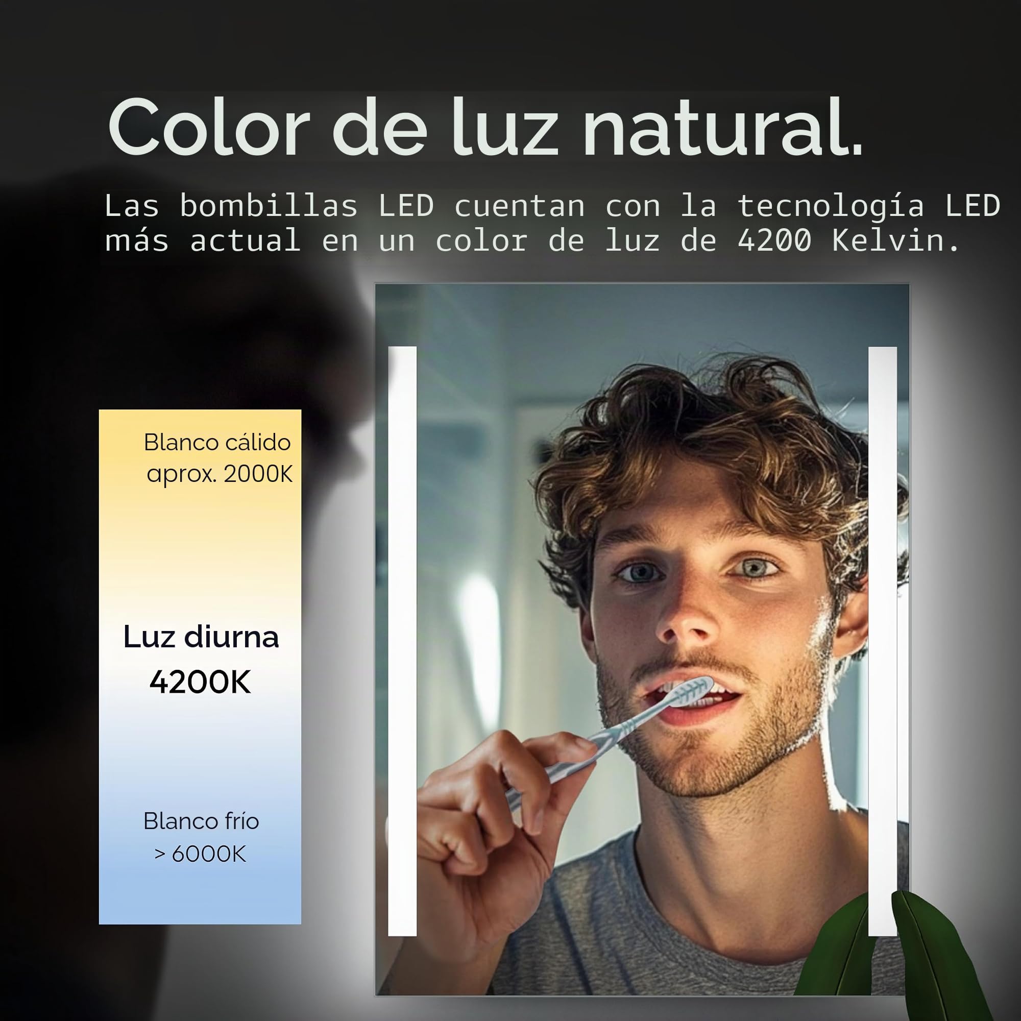 Talos Espejo de baño con iluminación LED, 80 x 60 cm, Espejo de Pared con iluminación, Apto para ambientes húmedos Gracias al Cuerpo de Aluminio, Color de luz Blanco Neutro