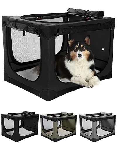24 Inch Collapsible Travel Dog Crate for Medium Large Dogs,