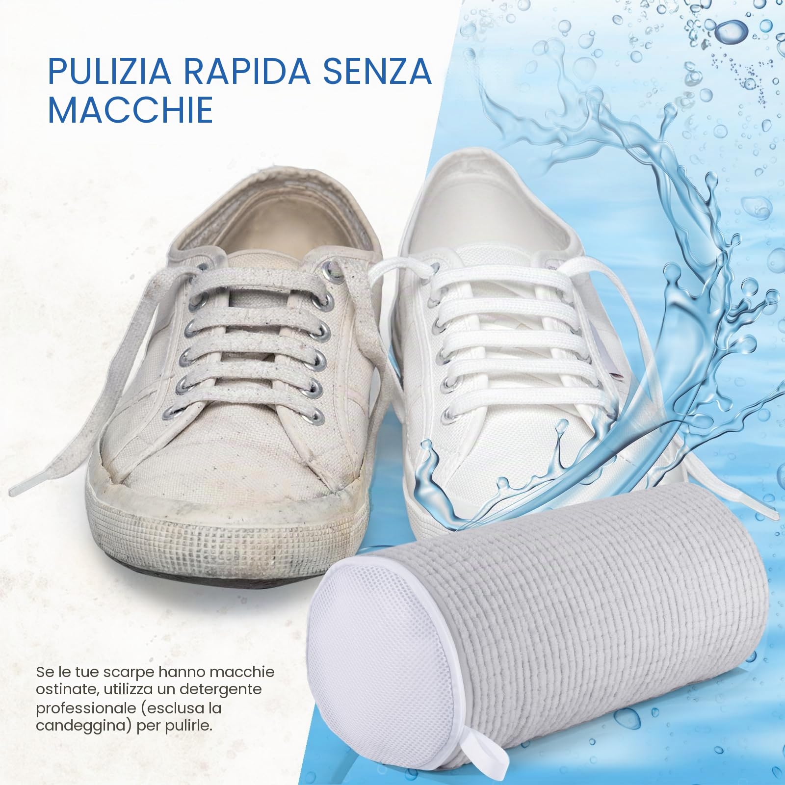 Teletrogy 2 Pezzi sacchetto per lavare scarpe in lavatrice con un paio Tendiscarpe Regolabili, Sacchetto Scarpe con Cerniera Nascosta, Riutilizzabile e Anti-deformazione Grigio