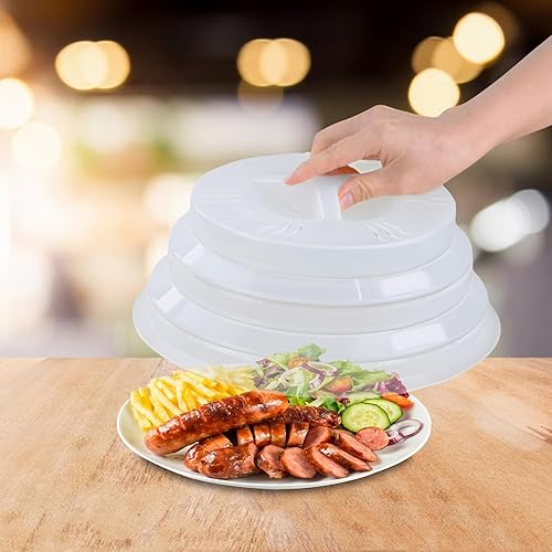 Miniatura 6 de Cubierta grande para salpicaduras de microondas de 11.8 pulgadas, cubierta de silicona para microondas, cubierta plegable para alimentos para