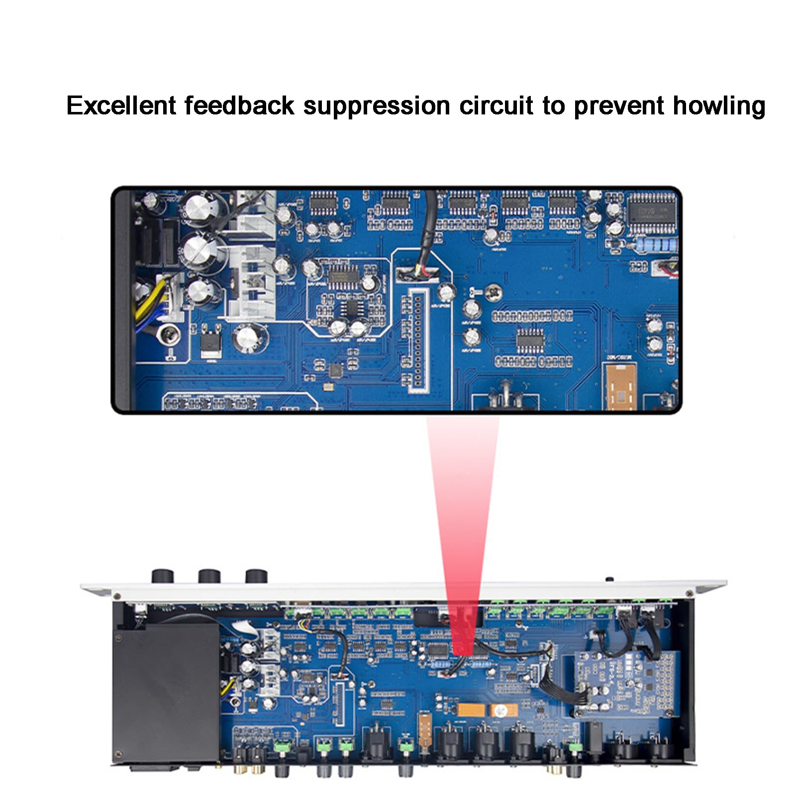 Efector digital profesional KTV preetapa, procesador de audio antiaullidos, reverberador mezclador de karaoke, con efecto DSP Echo, entrada de micrófono, para reverberador doméstico
