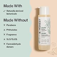 Vista 4 de The Honest Company Champú y gel de baño 2 en 1, sin fragancia, suave, sin desgarros, hipoalergénico, derivado de forma natural, piel sensible, 18