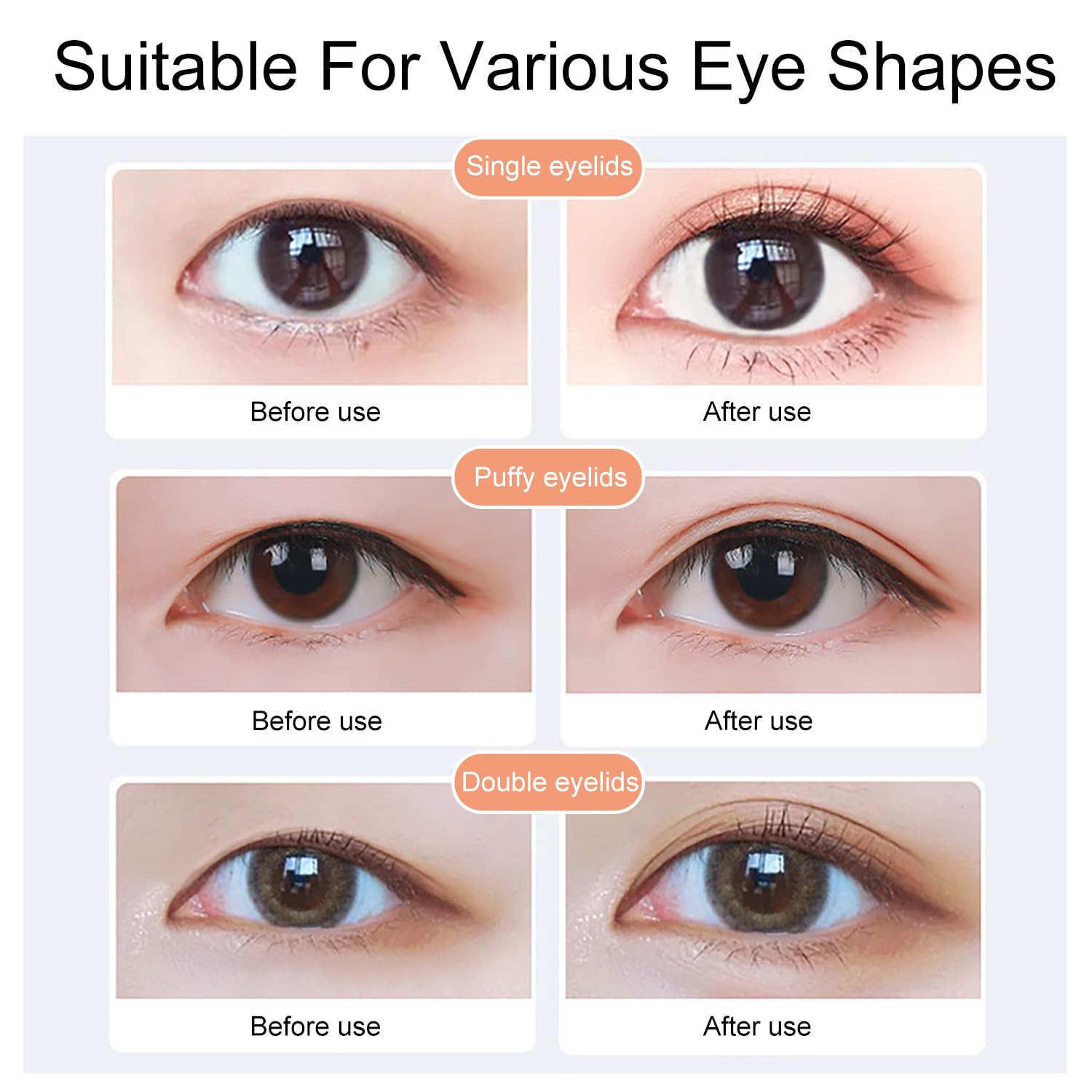 372 Pcs Remedio Pegatinas para Párpados Caídos, Pegatinas de Párpados Dobles, Cintas para Lifting de Párpados Invisibles y Respirables para Unos Ojos Radiantes