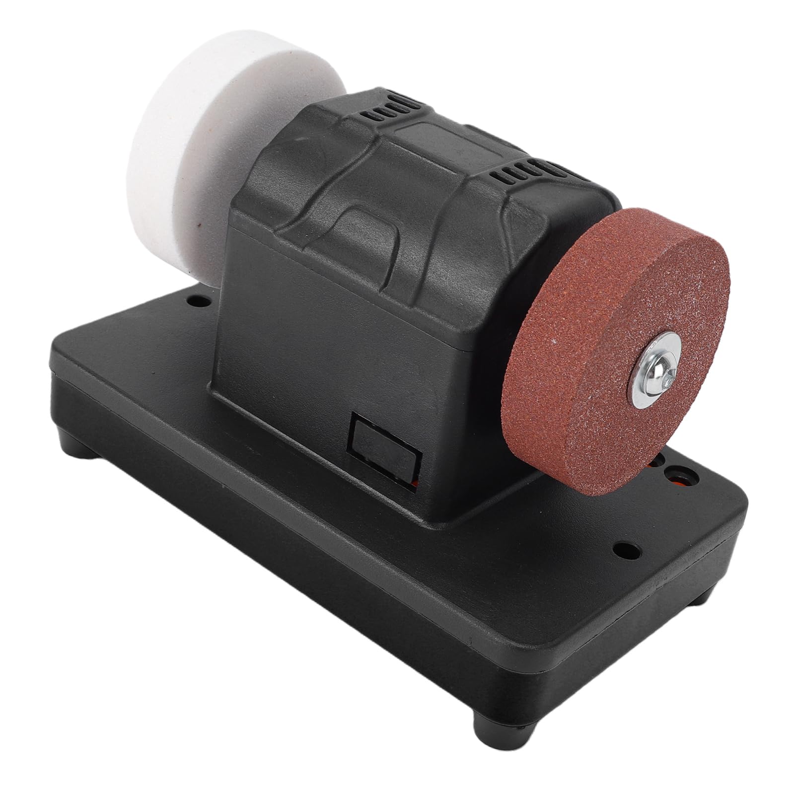 Fafeicy Mini Smerigliatrice da Banco, Lucidatrice e Levigatrice Elettrica a Batteria (18V), Velocità Variabile 2000-6000 RPM, Doppie Mole da 3 Pollici per Affilatura di Utensili da