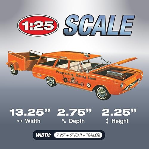 Miniatura 4 de AMT 1963 Chevy II Station Wagon w/Trailer Kit de modelo a escala 1:25