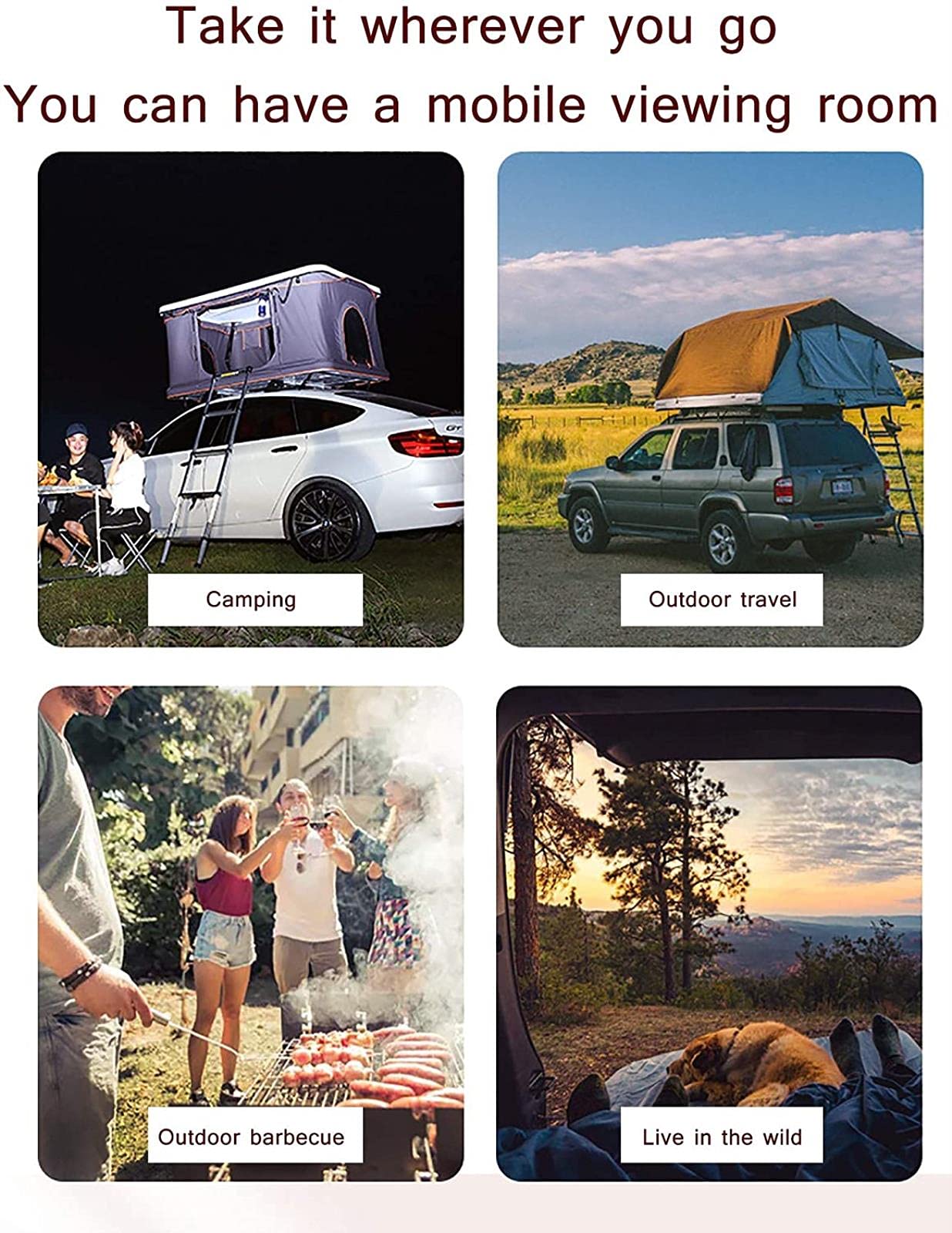 Tienda de campaña con Techo rígido para Coche Todoterreno autónomo, para Exteriores, con cojín Grueso y cómodo, 6 pequeños obsequios