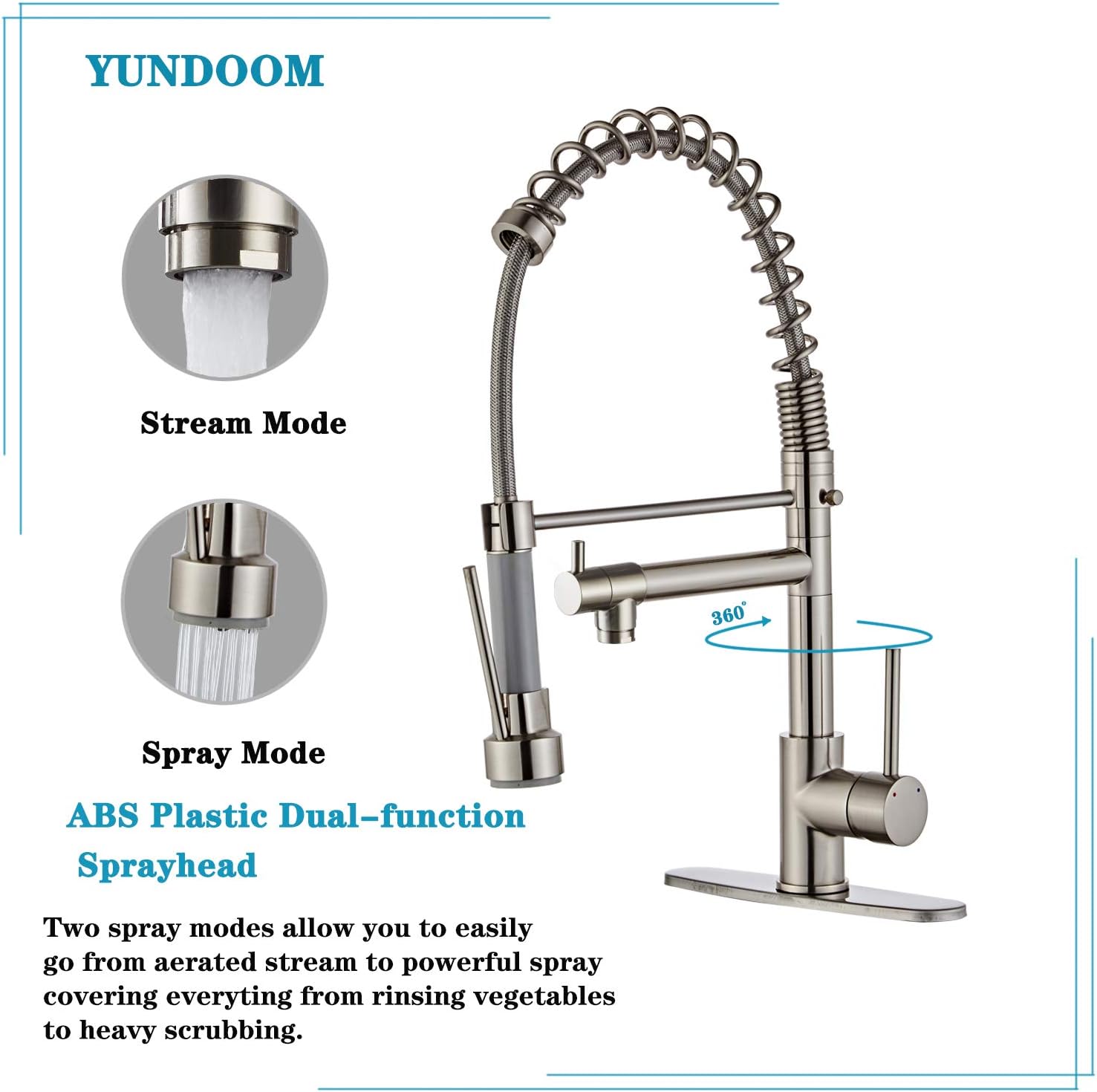 Exclusive Discount 90% Price Kitchen Faucet with Pull Down Sprayer, YUNDOOM Kitchen Sink Faucets with Two Handles & High Arc, Brushed Nickel Pull Out Copper Single Level Solid Brass Kitchen Faucets for Sinks Exclusive Discount 50% Price Kitchen Faucet with Pull Down Sprayer, YUNDOOM Kitchen Sink Faucets with Two Handles & High Arc, Brushed Nickel Pull Out Copper Single Level Solid Brass Kitchen Faucets for Sinks