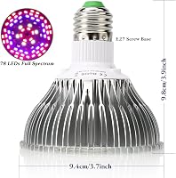 Esbaybulbs LED Növénylámpa E27 Teljes Spektrum Növekedési Fény 4