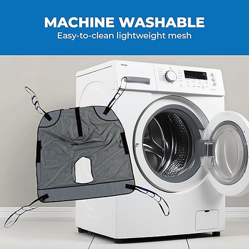 Miniatura 12 de Patient Aid Eslinga cómoda de cuerpo completo – Tela de malla fácil de lavar para baño y aseo – Cómodo levantamiento y traslados seguros para niños