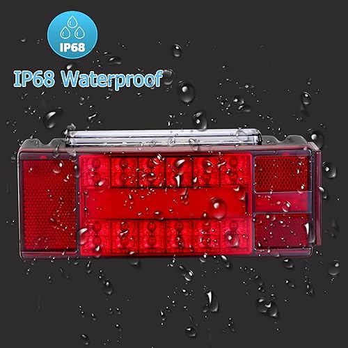 Miniatura 6 de Luces de remolque de barco, 2 luces sumergibles para remolque con arnés de cableado, 2 luces LED ámbar para cámper, camión, caravana, barco, moto de