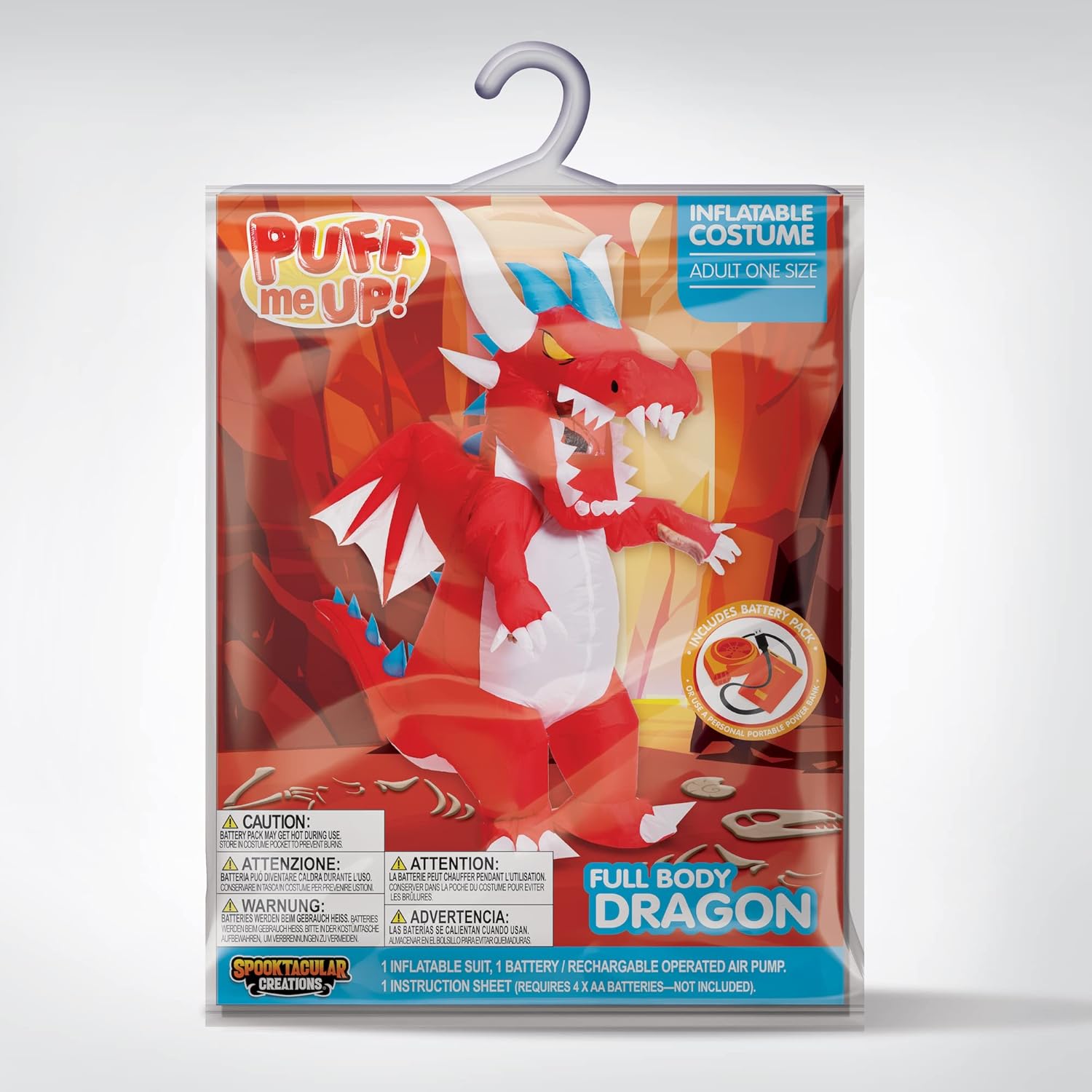 Spooktacular Creations Halloween Inflatable Costumes for Adult, Dragon Air Blow Up Suit, Dinosaur Outfit for Cosplay Parties - Image 6