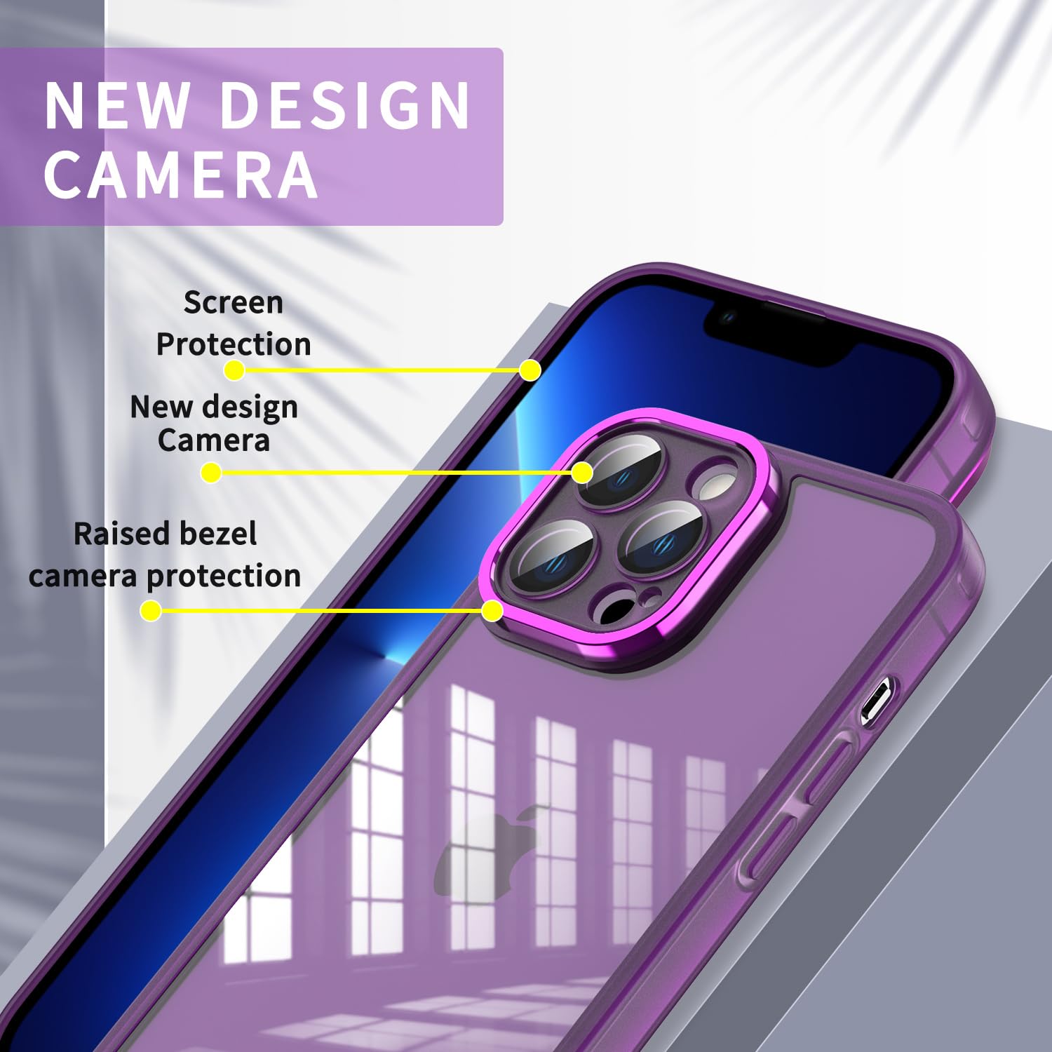 YUXING Cover per Honor X5C Plus Custodia Trasparente con Pellicola Protettiva Lenti Morbida Ultra Sottile Antiurto Bumper Slim Case - Viola