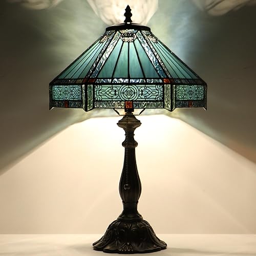 Tiffany Lamp Stained Glass Table Lamp Bedside Reading Light W12H19