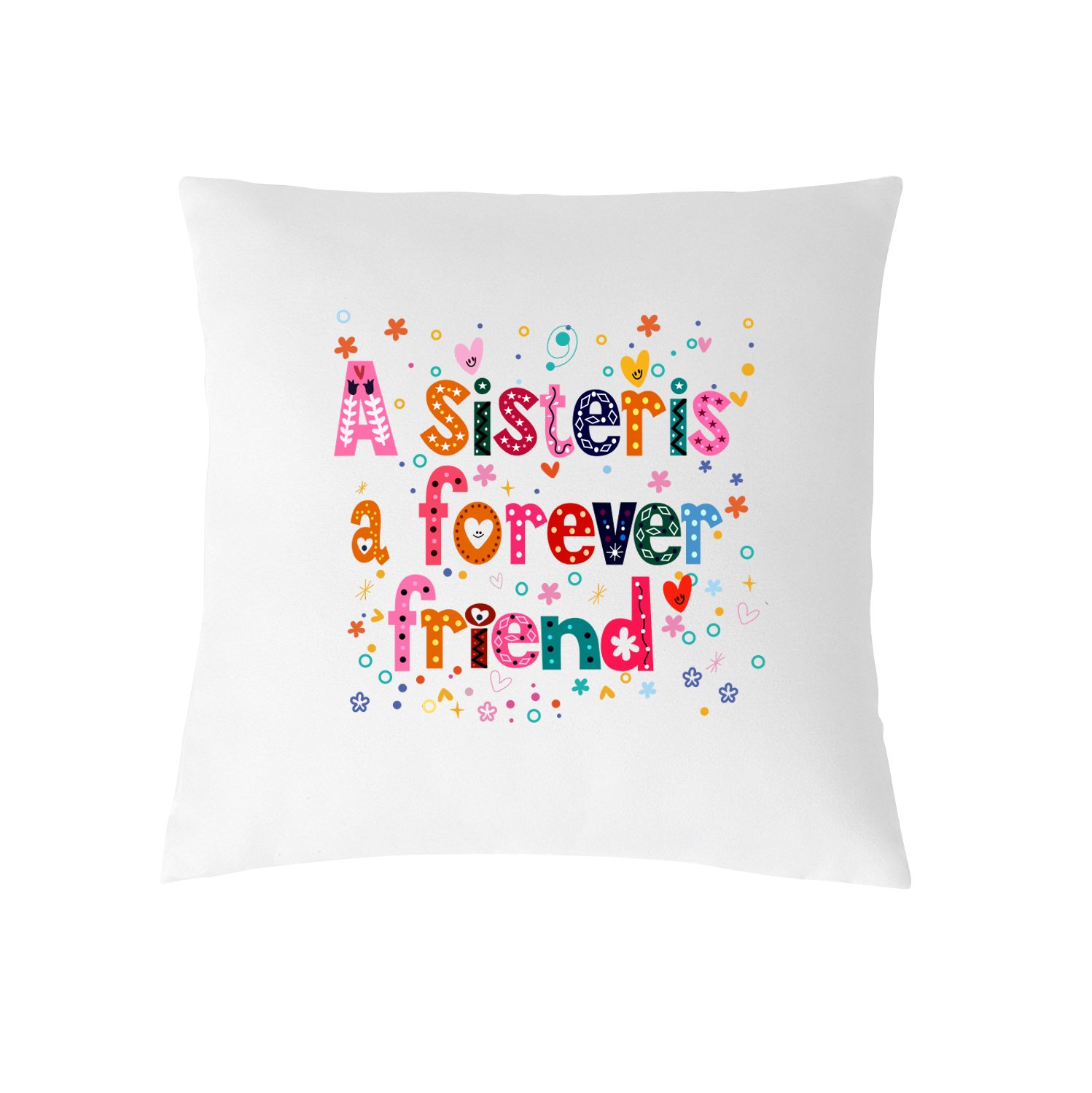 Sister Theme Printed Cushion Cover (12x12 Inches)-image-24