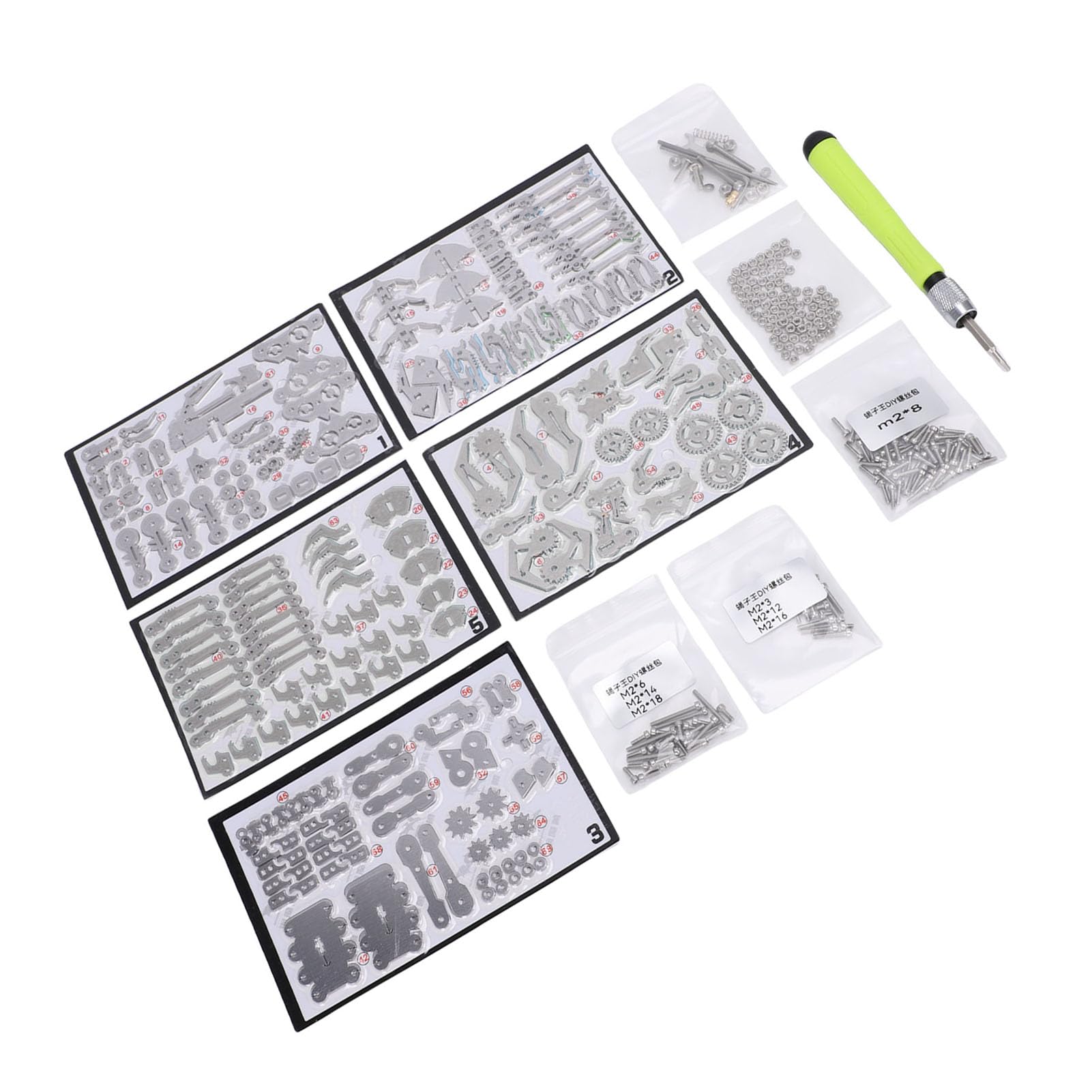 Generic Zestaw Puzzli Metalowych 3D Wysoka dokładność DIY Puzzle Mechaniczne Klocki dla Dzieci i Dorosłych Metalowe Galwanizowane 18x17x11cm (SILVER)