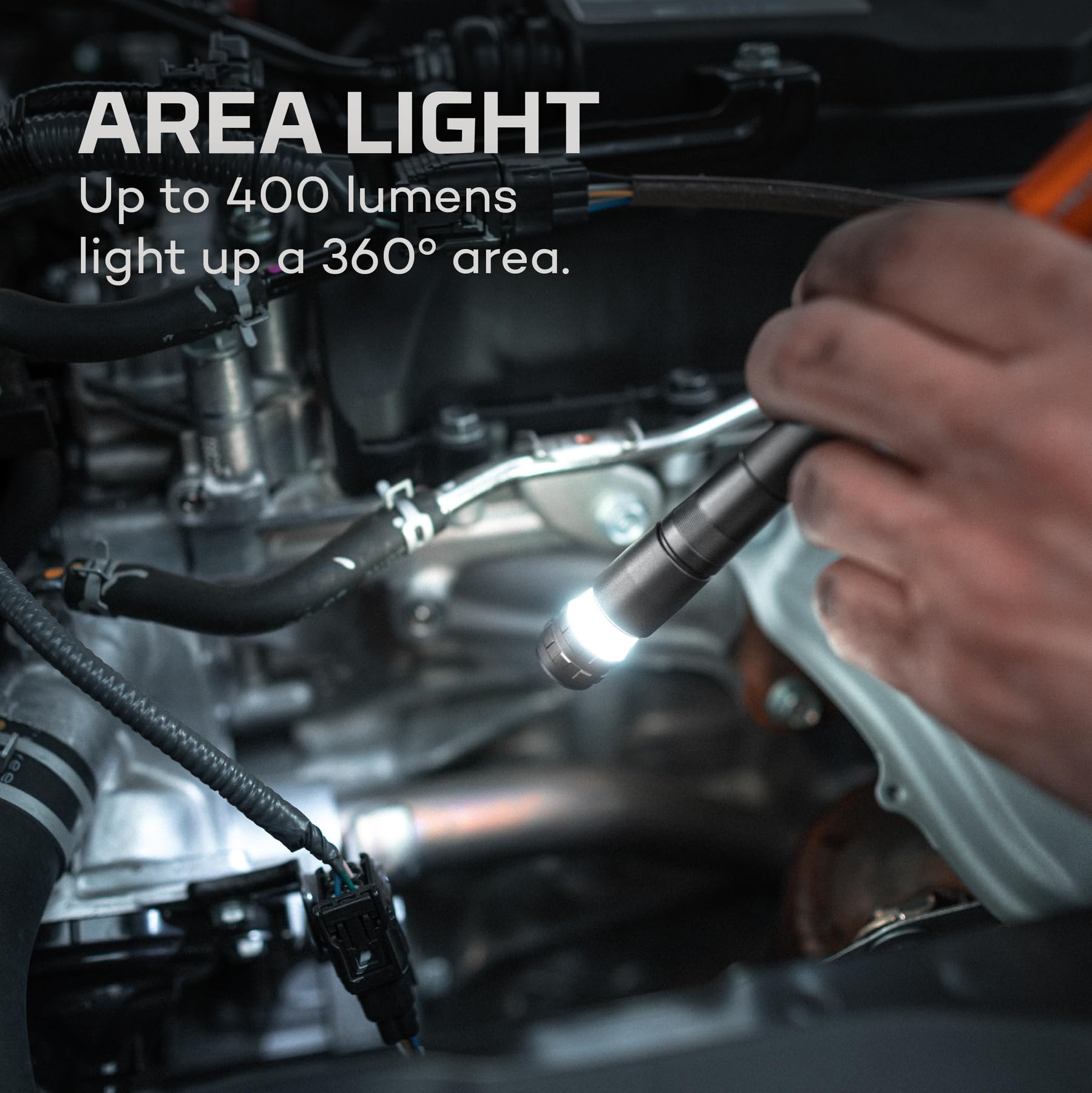NEBO Inspector 500+ Pen Light, 500 lumen LED ricaricabile tascabile penna torcia con clip tascabile in acciaio, cavo di ricarica USB, impermeabile IPX7 e base magnetica, grigio canna di fucile
