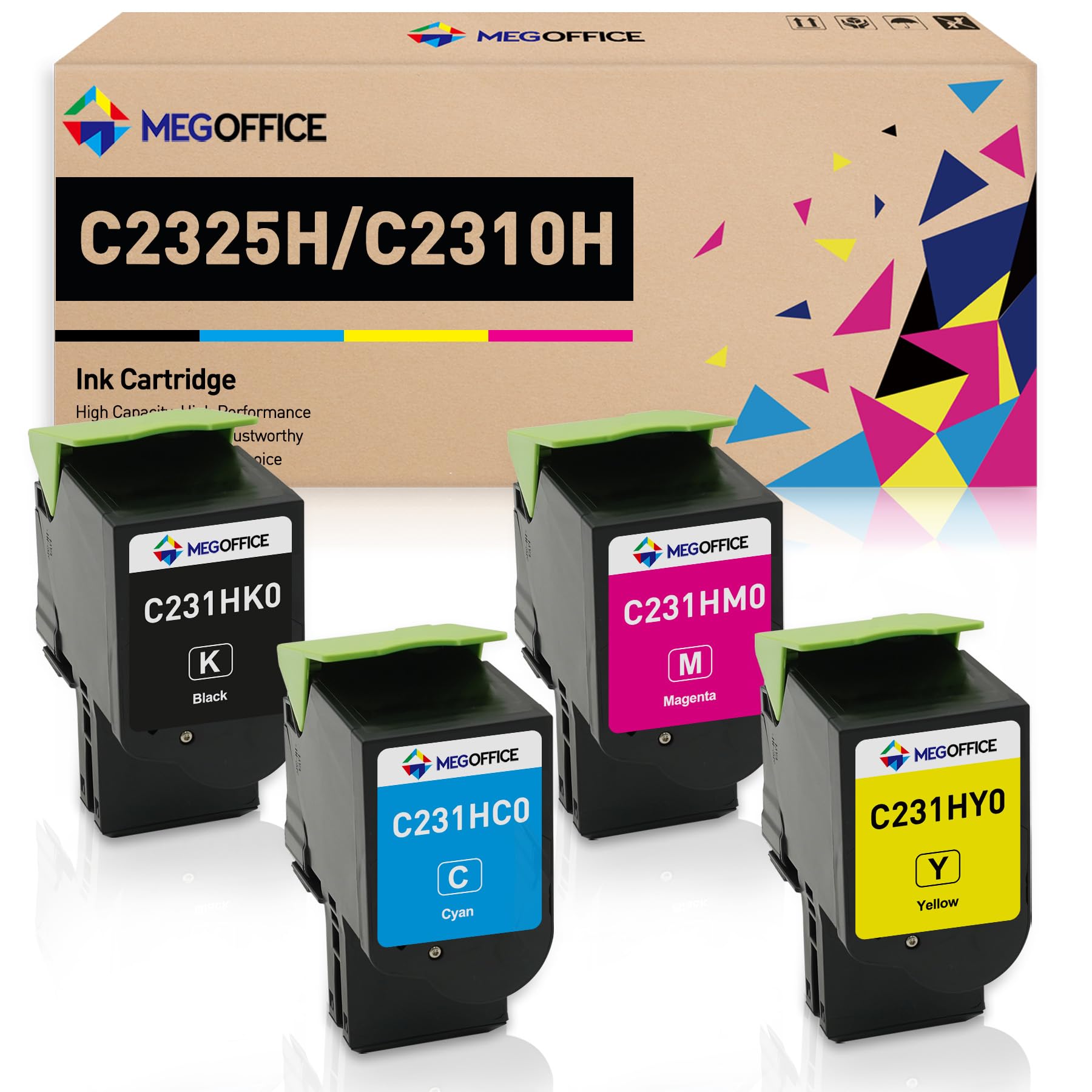 Photo 1 of MEGOFFICE Replacement for Lexmark C231H C2325H Set 3,000 Pages BCMY