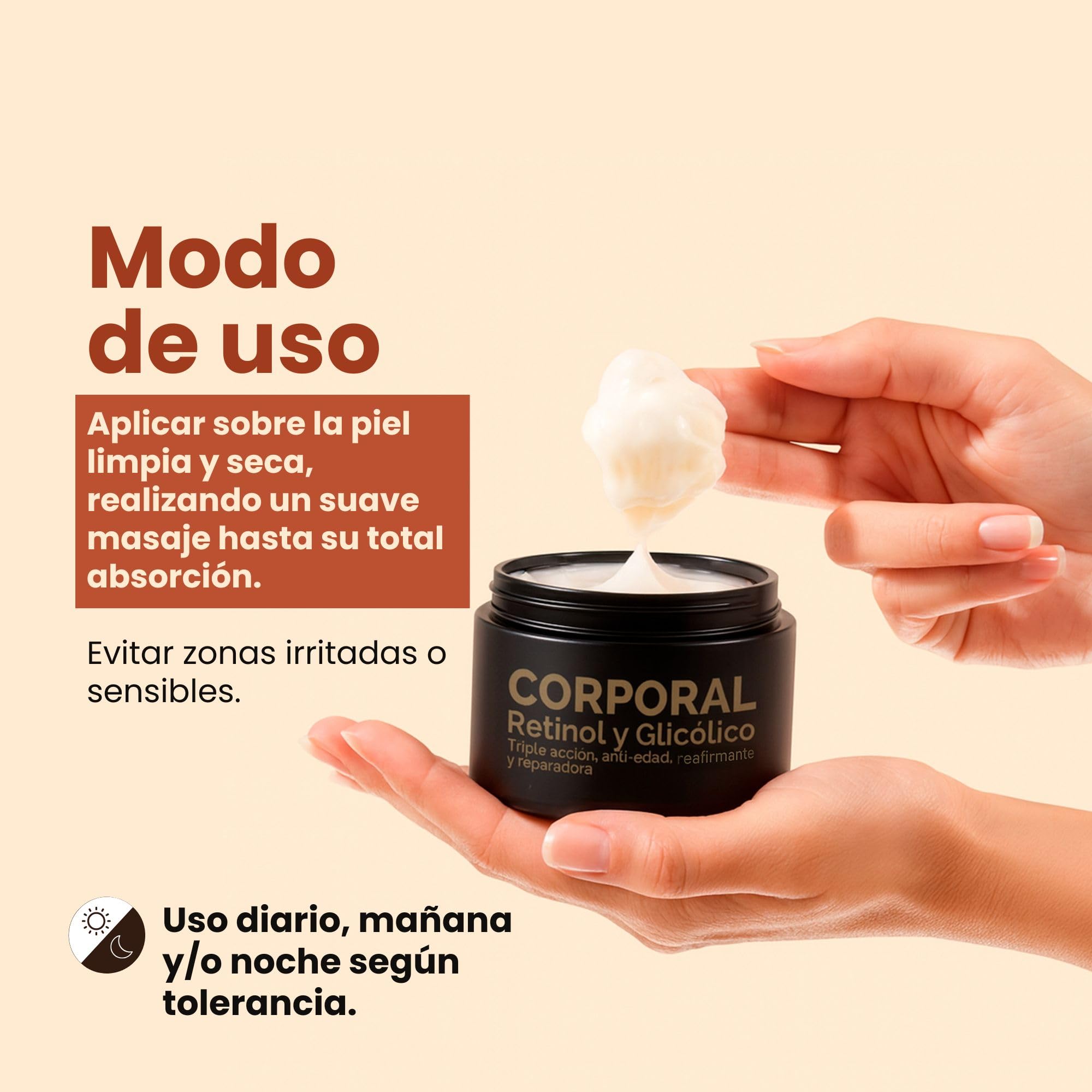 LaLuz by Lourdes Moreno Crema corpo con retinolo e acido glicolico, rassodante, idratante e antimacchia, combatte la flaccidità e la pelle d'arancia, con caffeina e burro di karitè, 250 ml
