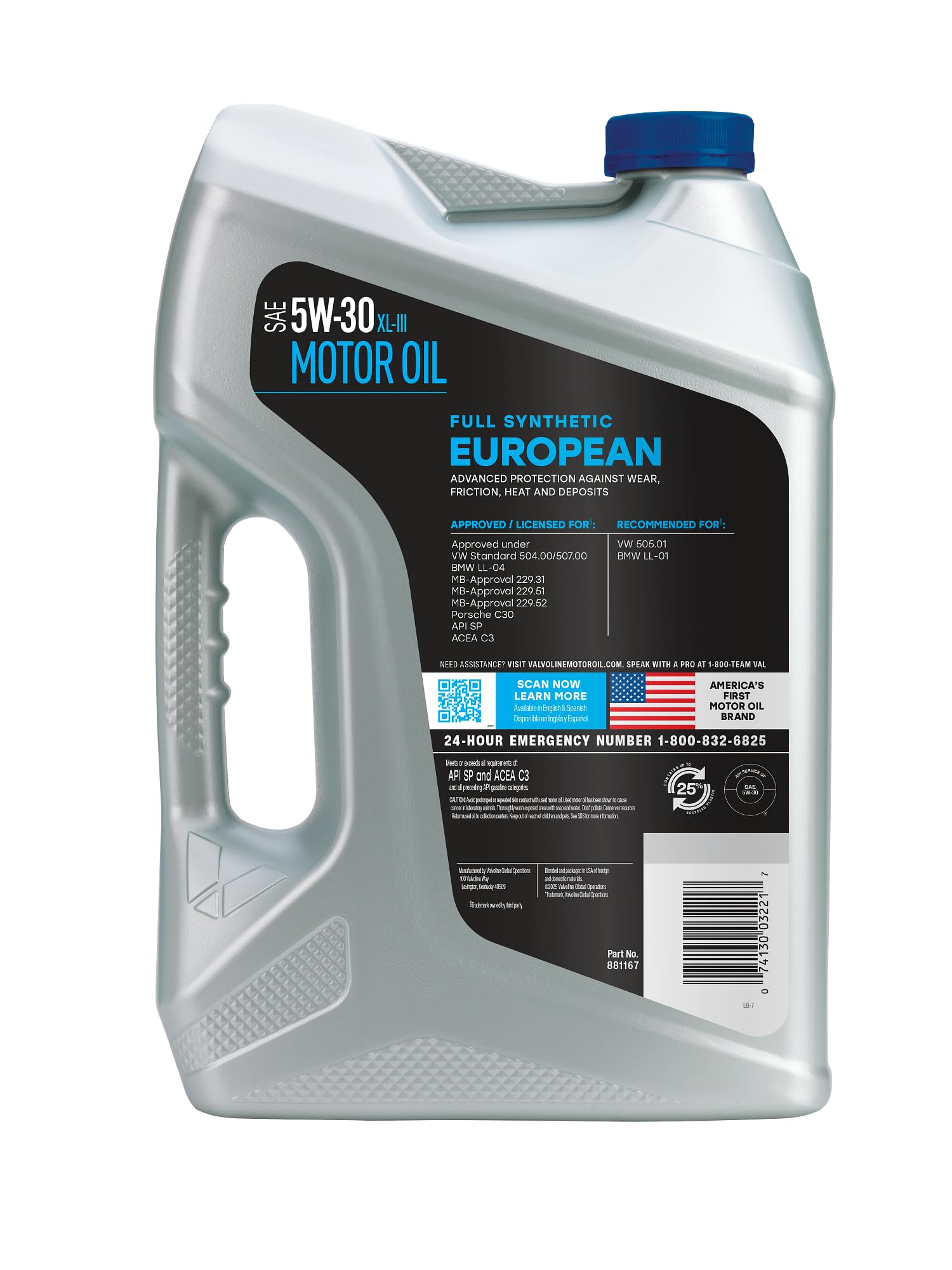 Amazon.com: Valvoline European Vehicle Full Synthetic 5W-30 XL-III
