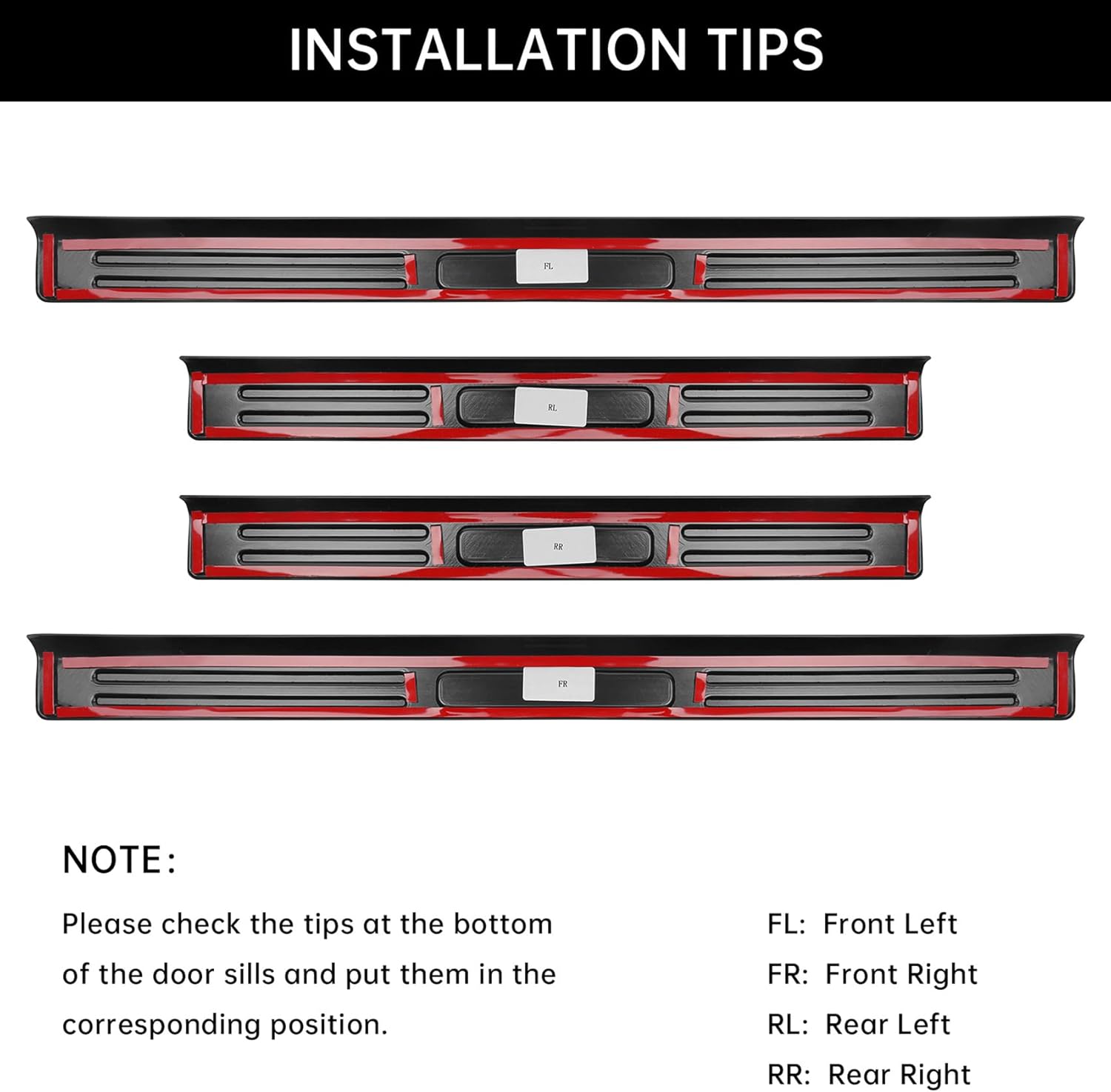 4PCS ABS Door Sill Guards Protector for Chevy Silverado & GMC Sierra 2019-2026 1500 2500 Matte Black Front and Rear Door Sill Protector Entry Guard Car Pedal Kick Protection Accessories