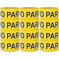 Vista 9 de Cinta amarilla brillante de precaución 3 x 1000 impresa en negro contrastante, 3 pulgadas. Ancha para la máxima legibilidad. Diseño resistente.