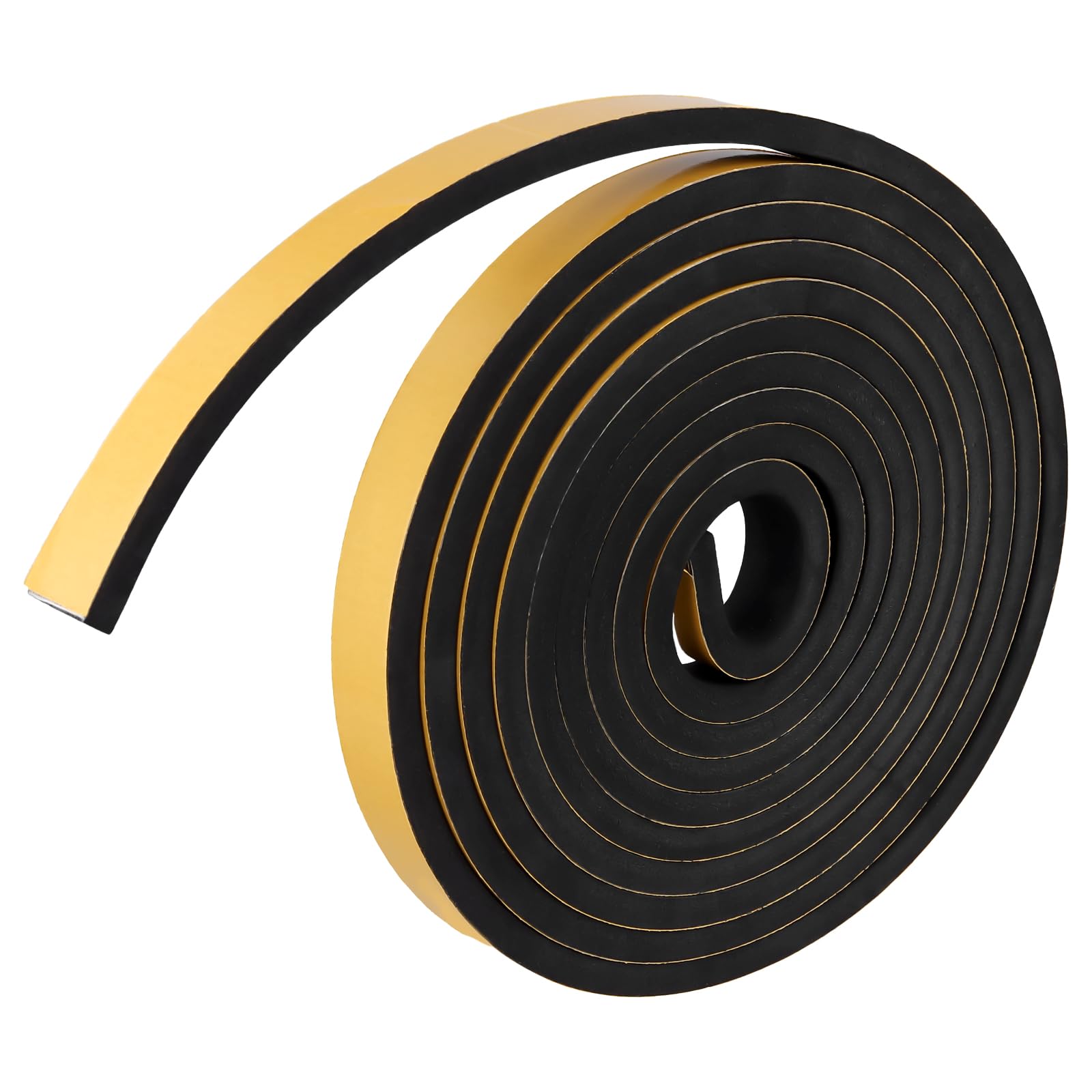 Lot de 3 bandes d'étanchéité autocollantes en caoutchouc mousse 25 mm x 10 mm x 5 m Noir pour porte fenêtre