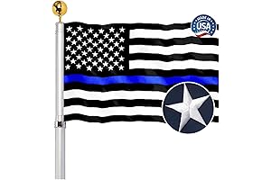 Embroidered Thin Blue Line Police Flag 3x5 Outdoor American Flag