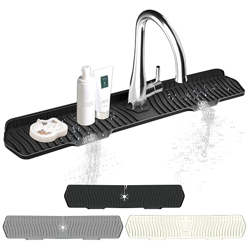 Kitchen Sink Splash Guard Gen2-30' x 6'' Silicone Sink Mat Splash Guard fit for Countertop, Bathroom,Farmhouse,RV by EBI