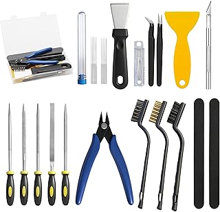 30 Stück 3D Drucker Werkzeug Set, Entgrater 3D Druck, 3D Drucker Zubehör, 3D-Drucker-Zubehör-Set, Cutter, Nadelfeilen, Reinigungsnadeln, Reinigungstuch, Schleifstäbe, für Reinigung, Drucken