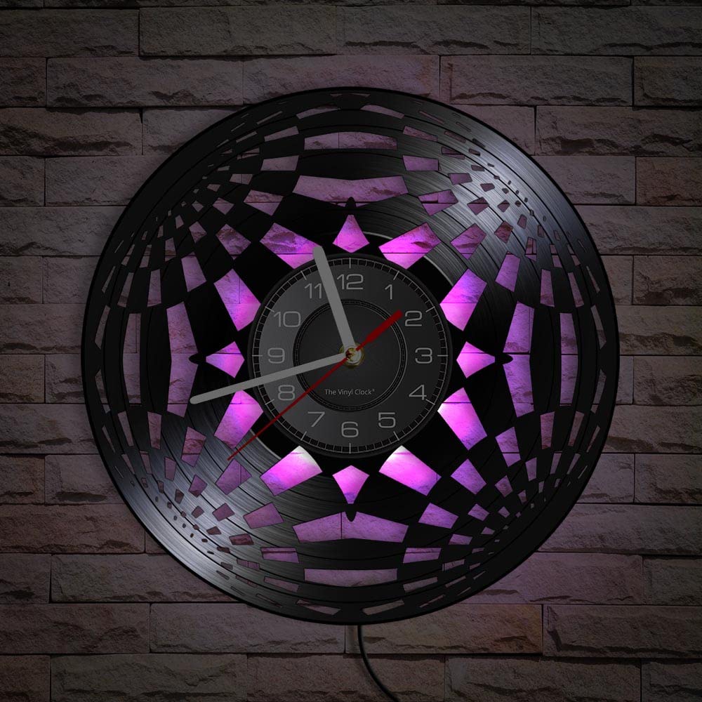Smotly Seven Colors Vinyl Wall Clock, Led Night Light Function Dart Board Themed, Is A Wall Clock Gift For Friends Who Like To Throw Darts. (Seven Colors)