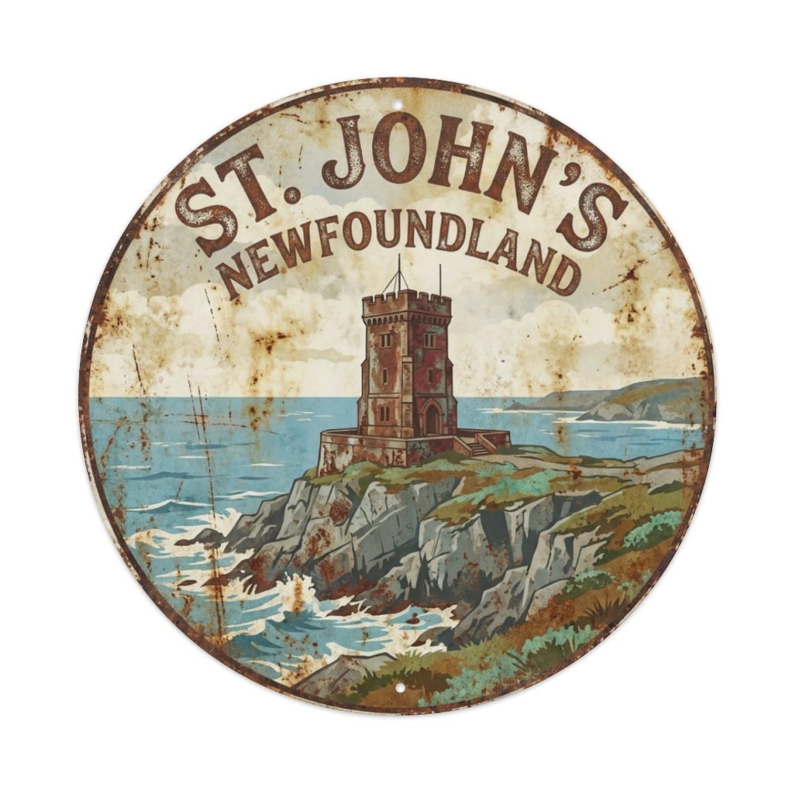 Galvaxio Style Retro Travel Canada St. Johns Metal Tin Sign