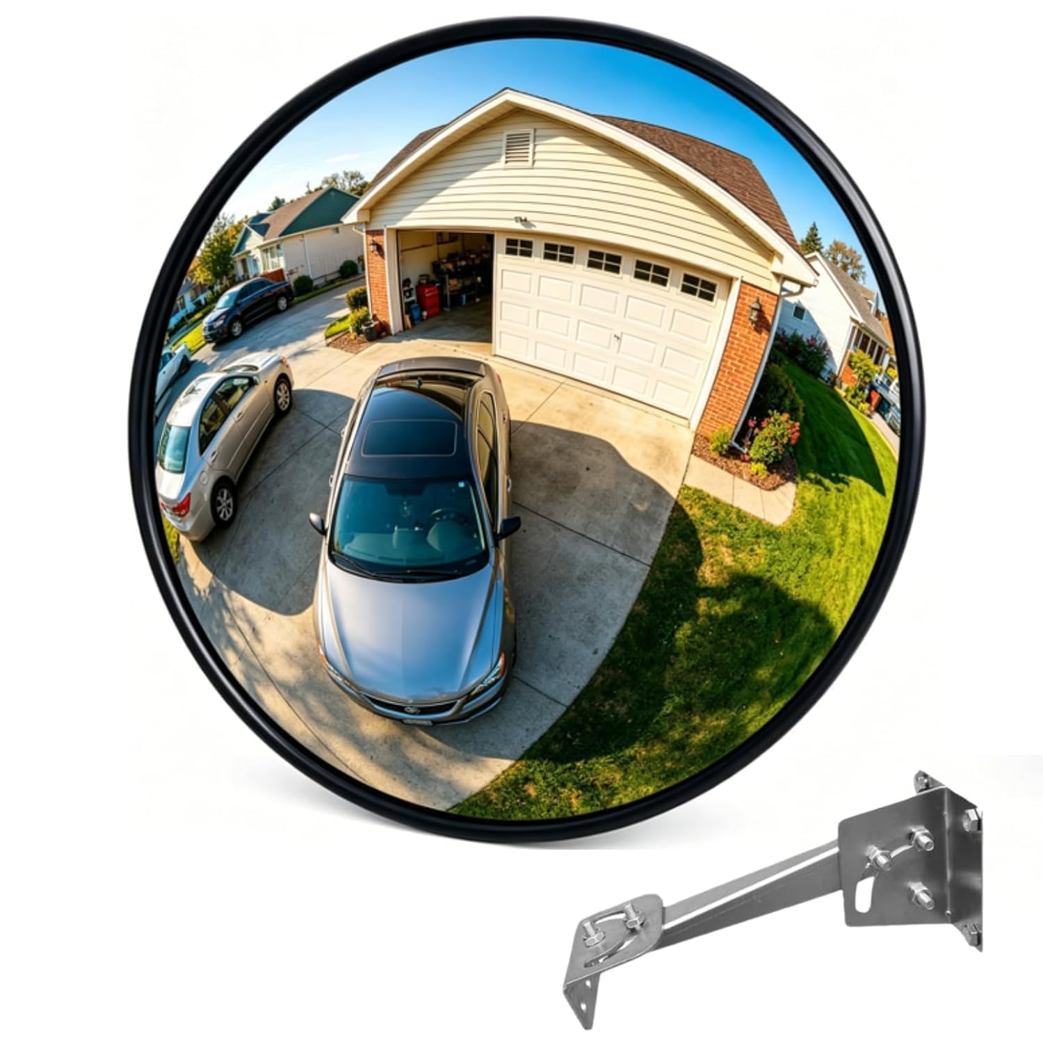 Miroir Routier Convexe 45 cm en Acrylique pour Sortie de Garage