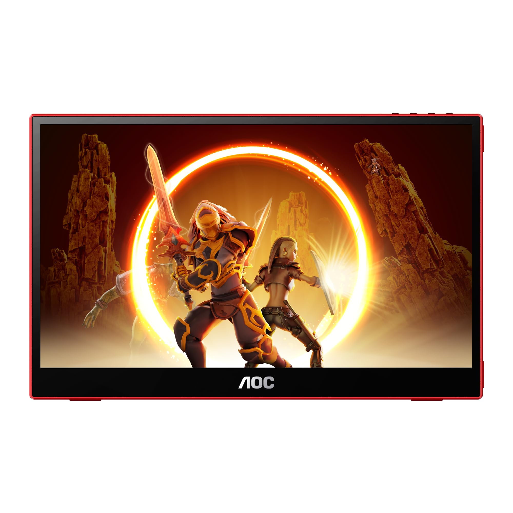 AOC 16G3 - Gaming Monitor Full HD da 16 pollici, portatile, FreeSync (1920x1080, 144 Hz, MicroHDMI 1.4, USB-C) nero-rosso