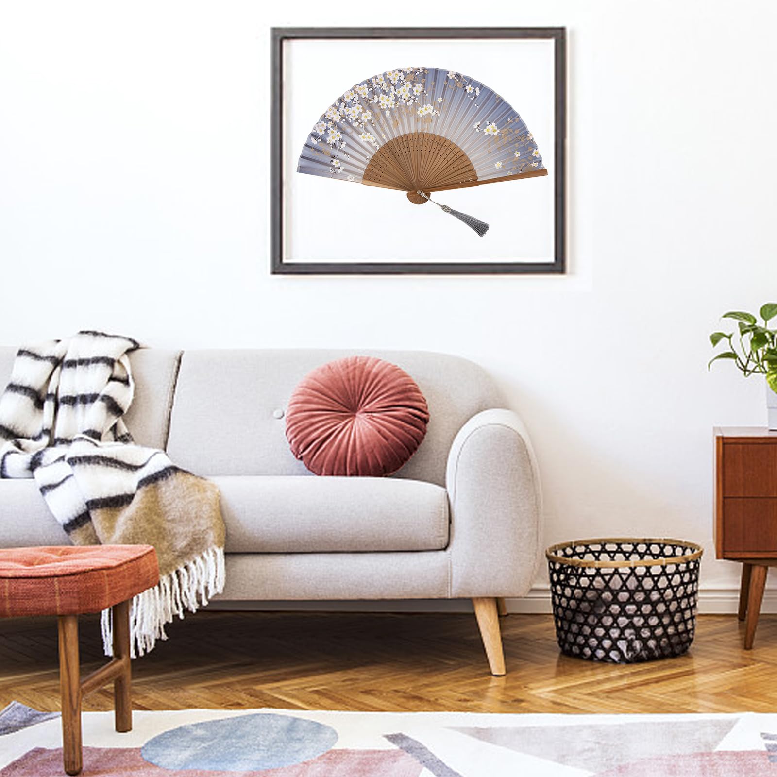 4 Handfächer Set - Einklappbare Fächer In Pink & Schwarz Für Hochzeit & Sommerfeste