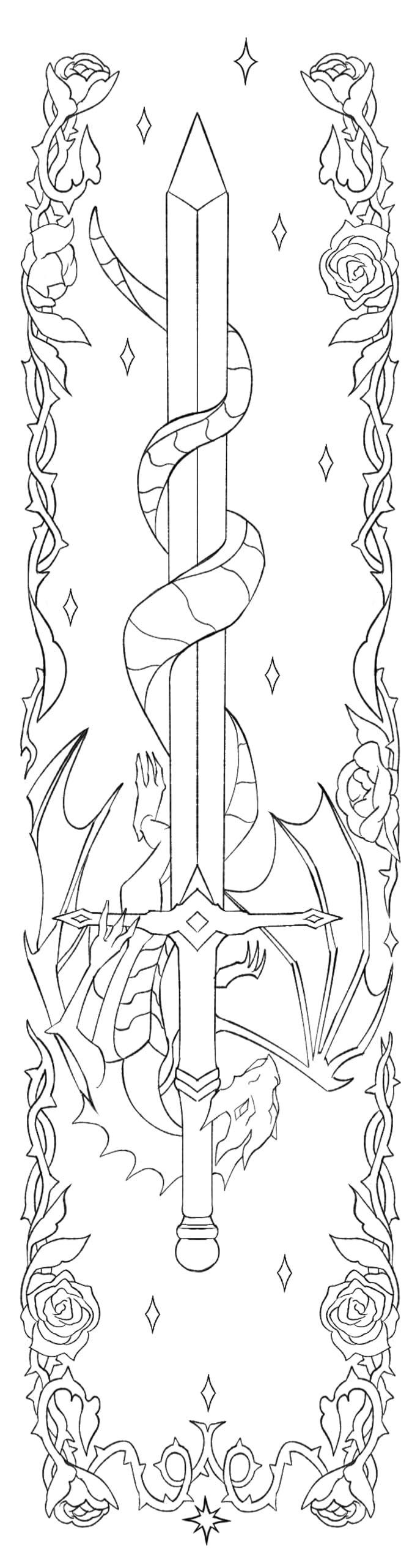 Dragon Princess: Marque-pages à colorier romantasy avec dorures