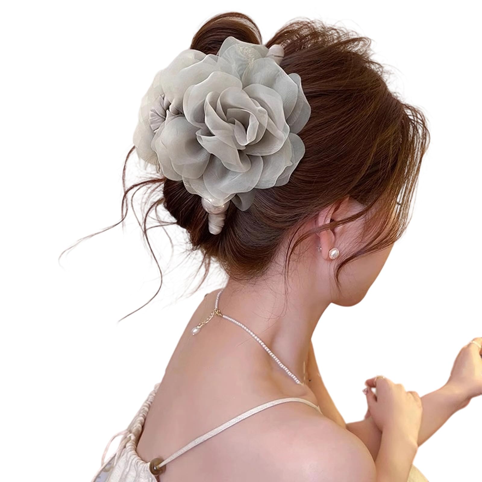 MICFENY Trendy Flower Hair Clip Strong Clasp For Long Hair Smooth Clip Lightweight Everyday Use