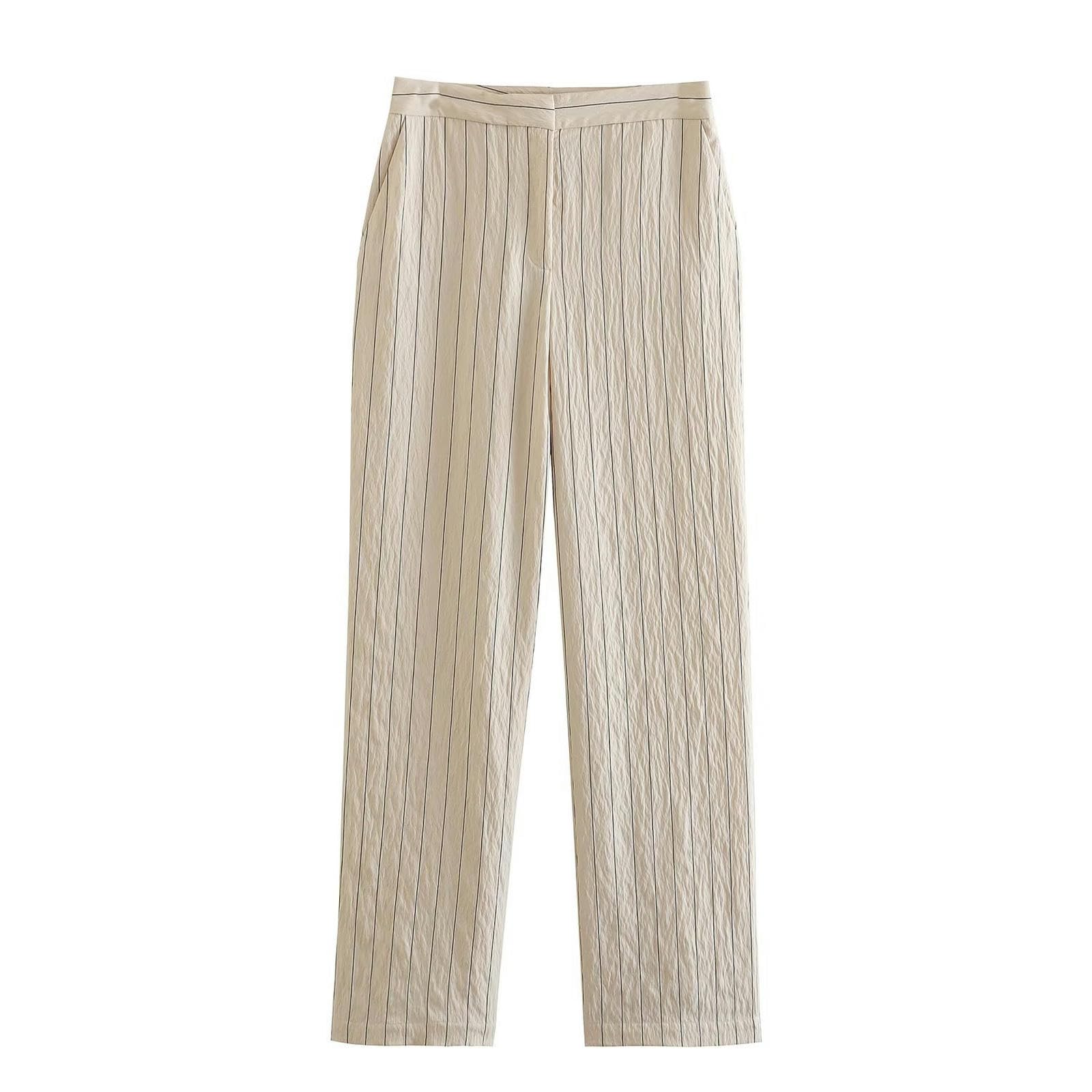 Traje de Mujer Conjuntos de Blazers Mujer 2 Piezas Moda Rayas Oficina Blazers Abrigo Chaqueta Mujer Pantalones Trajes Mujer Trajes de Primavera-Conjunto de 2 Piezas-M
