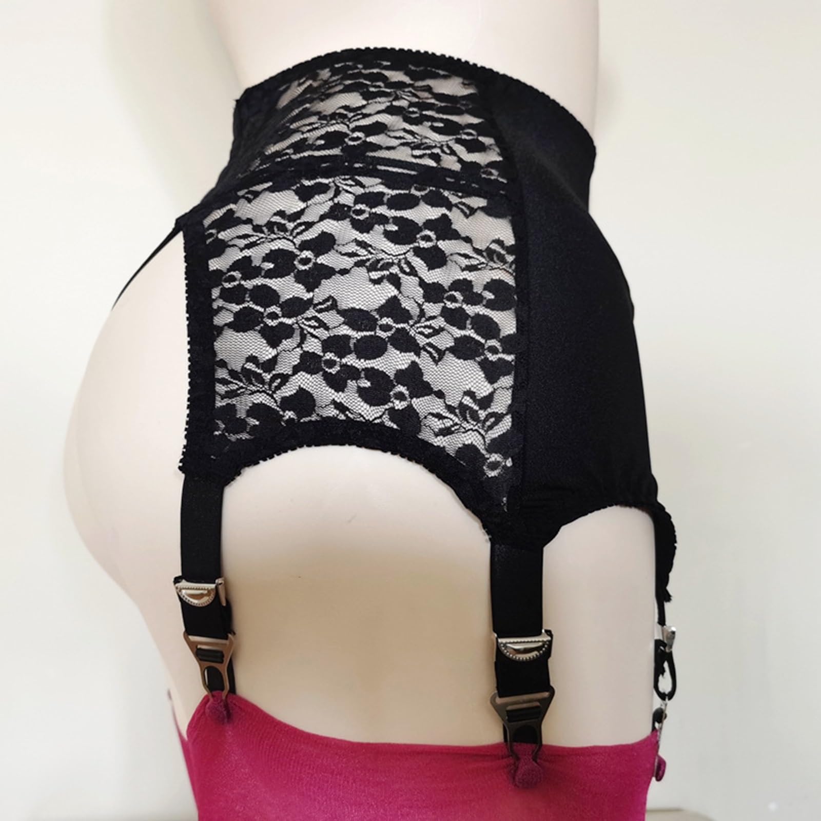 Porte-jarretelles pour Femmes Plus Size High Waist Belts with 6 Claws Hip Lifting Metal Buckle Garter pour Stockings