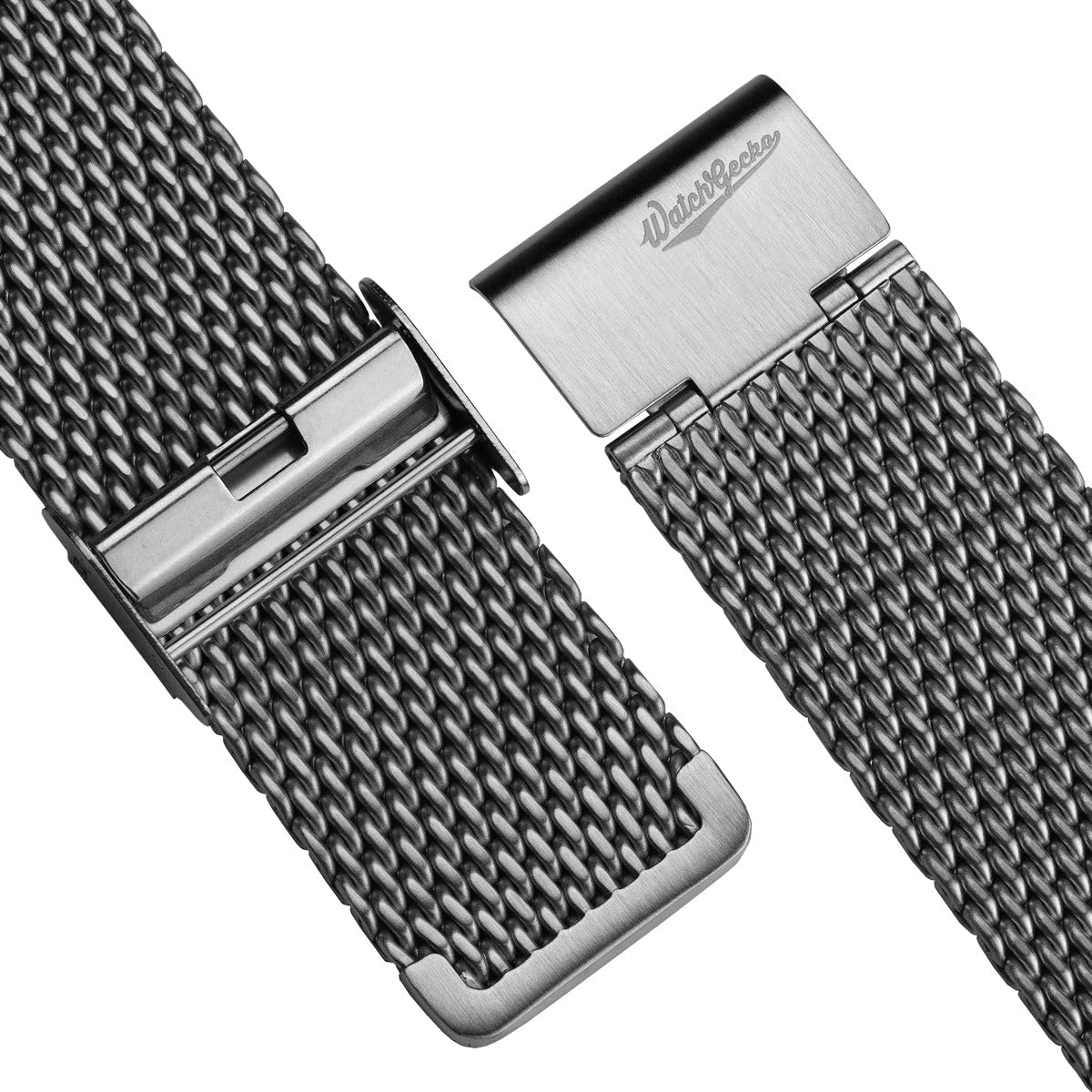 WatchGecko Correa de reloj de malla clásica, acabado pulido o satinado, 18-22 mm, correa de repuesto de acero inoxidable para hombre, barras de resorte de liberación rápida para cambios fáciles